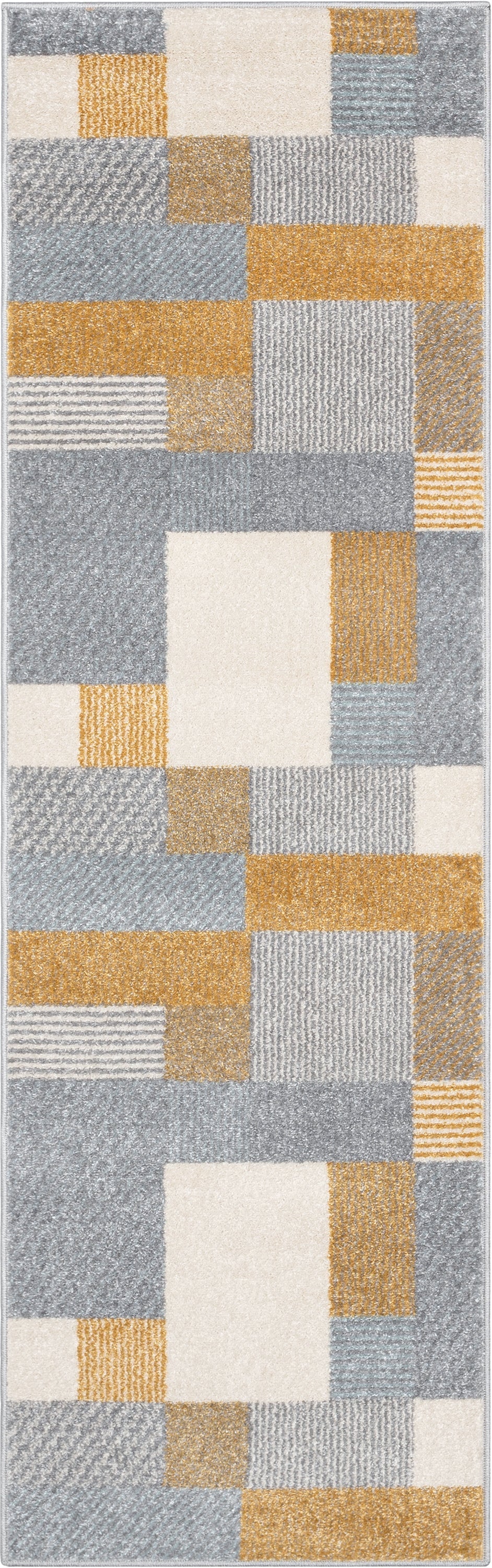 Wilma Modern Geometric Yellow Grey Rug 2901