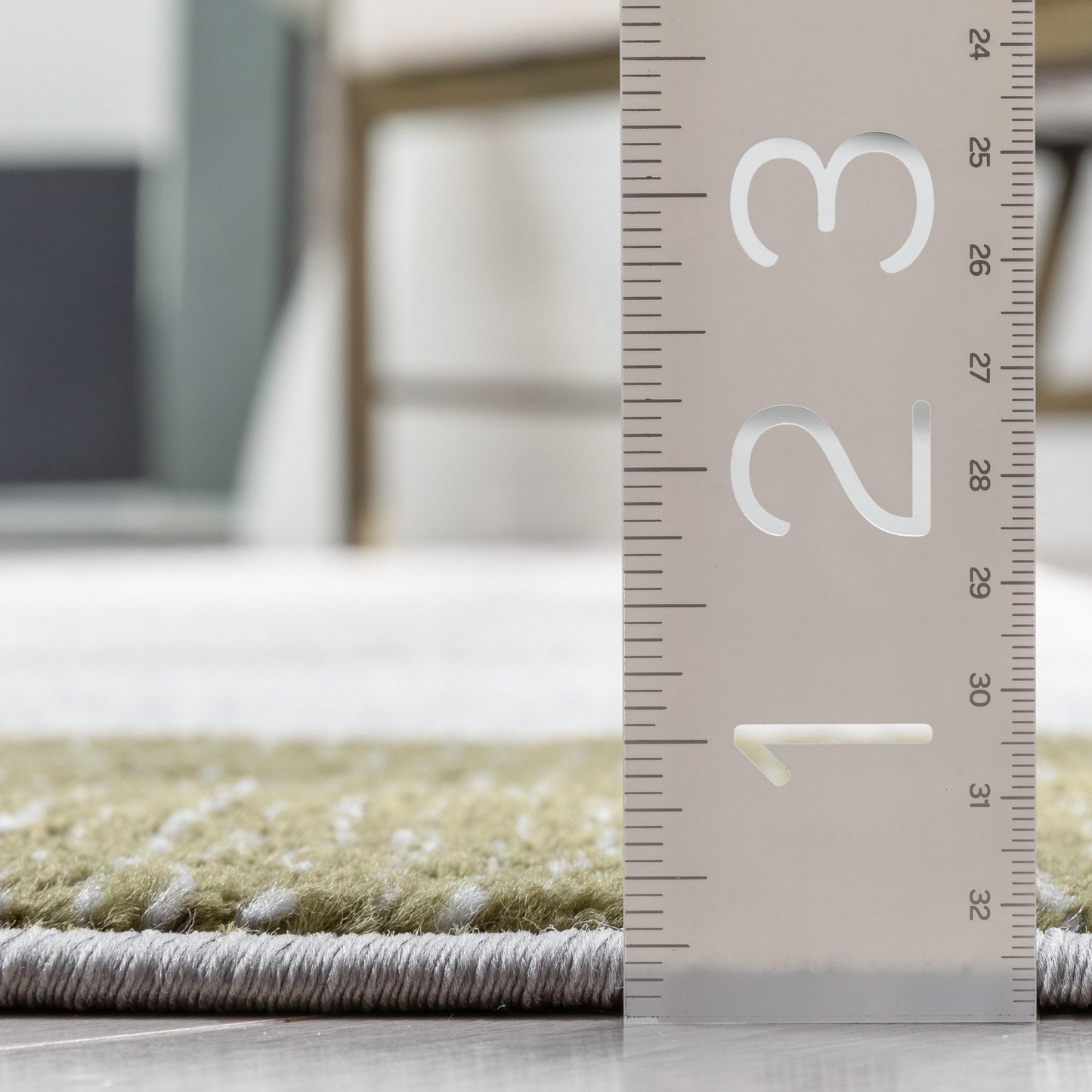 Wilma Modern Geometric Squares Green Grey Rug 2905