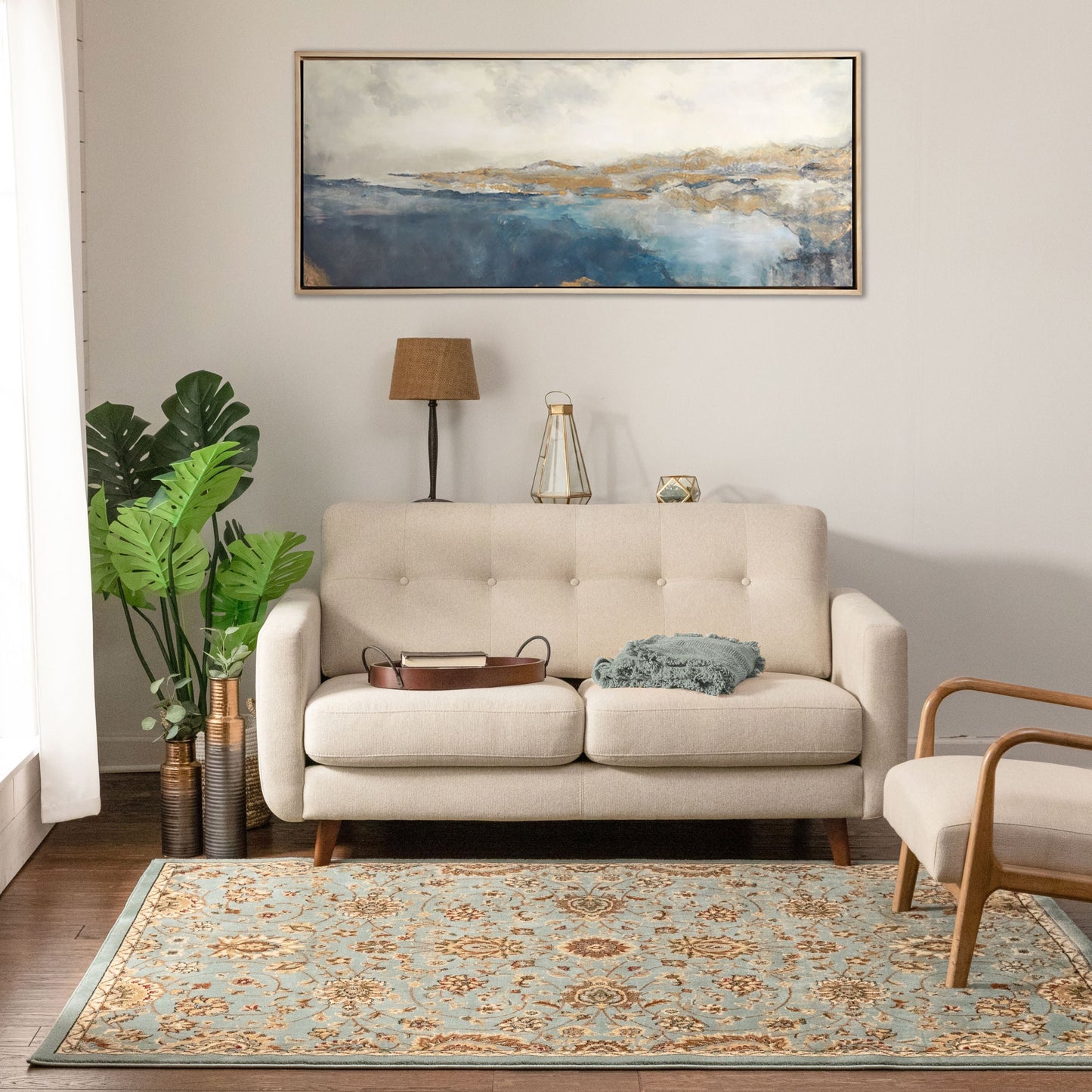 Bahia Traditional Oriental Persian Blue Rug 54504