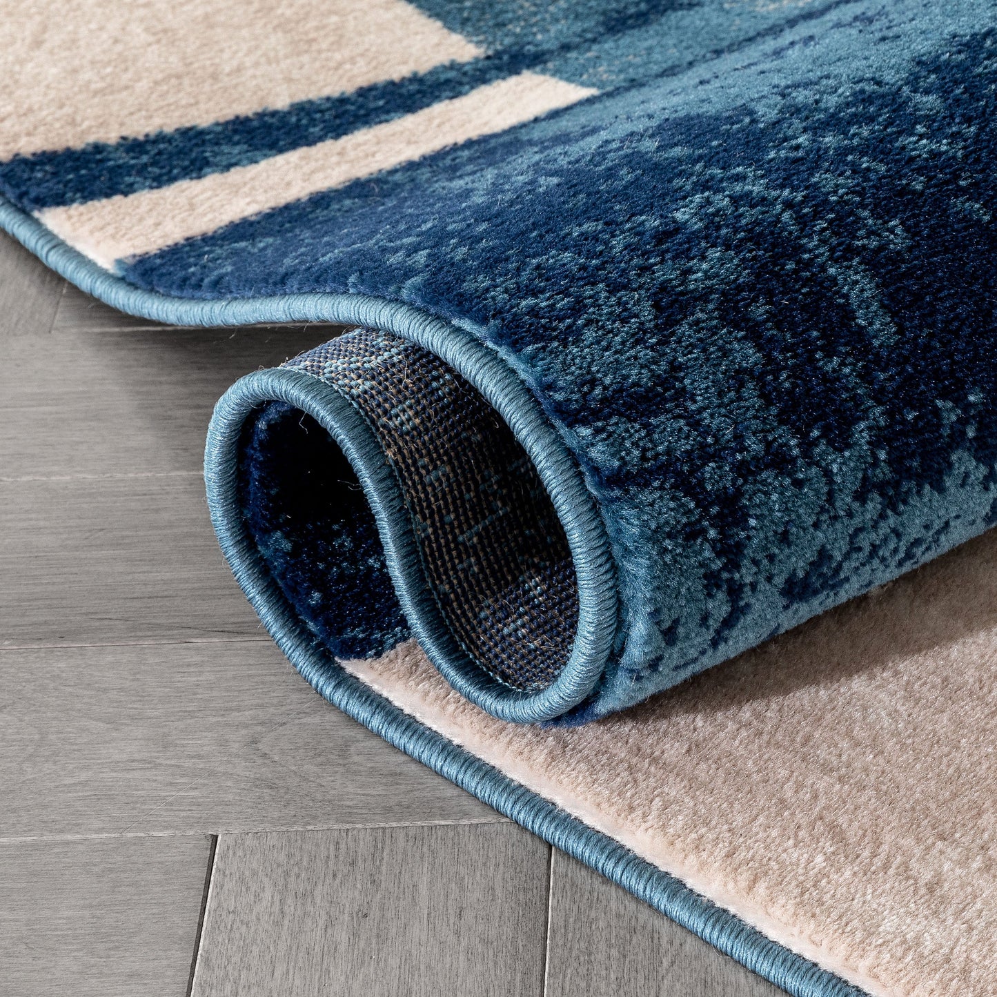 Shai Modern Geometric Grey Blue Rug 54524