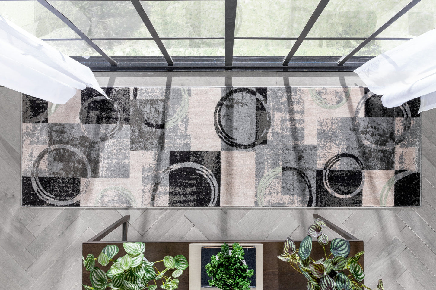 Shai Modern Geometric Grey Green Rug 54525