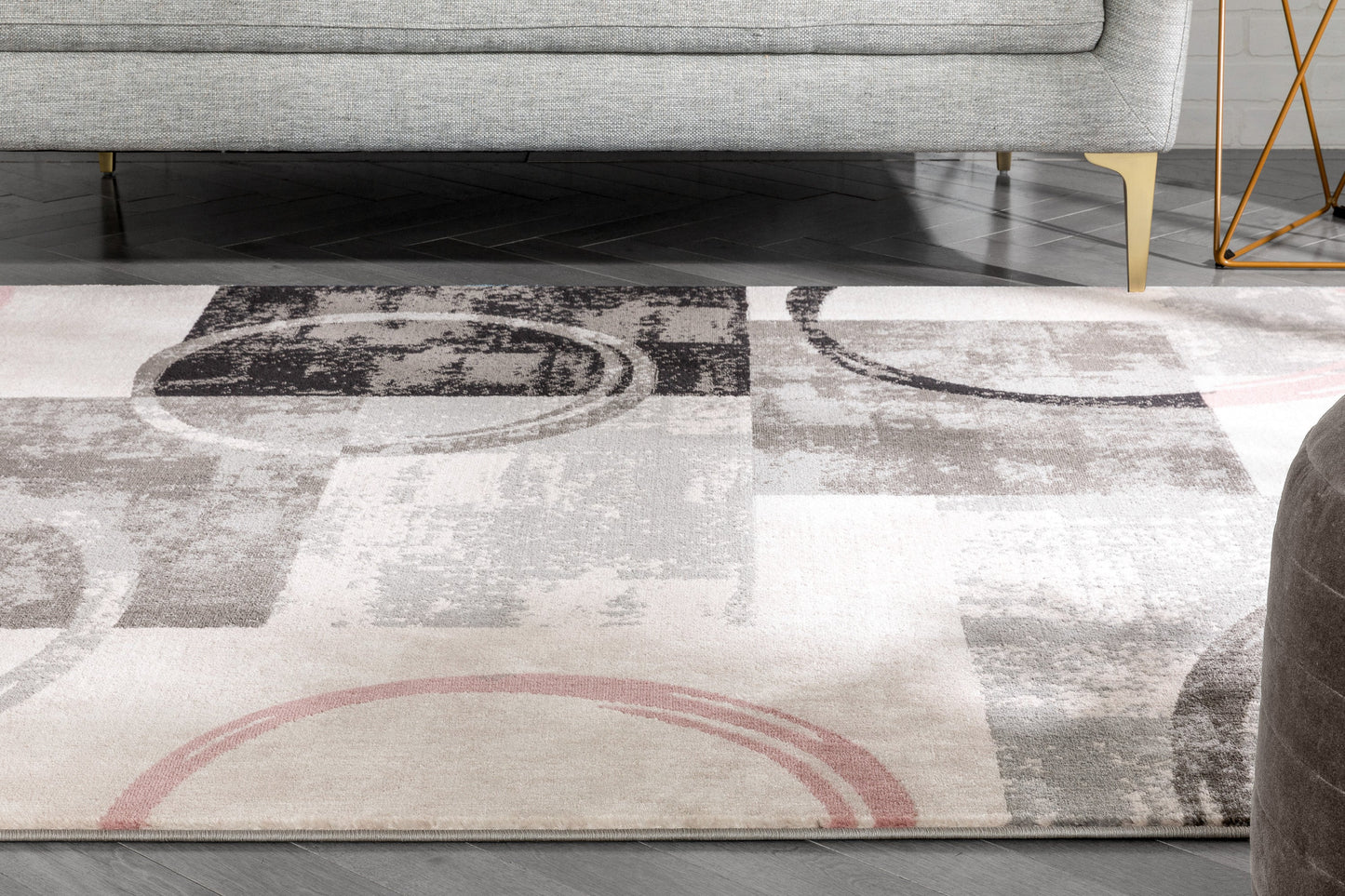 Shai Modern Geometric Grey Blush Rug 54529