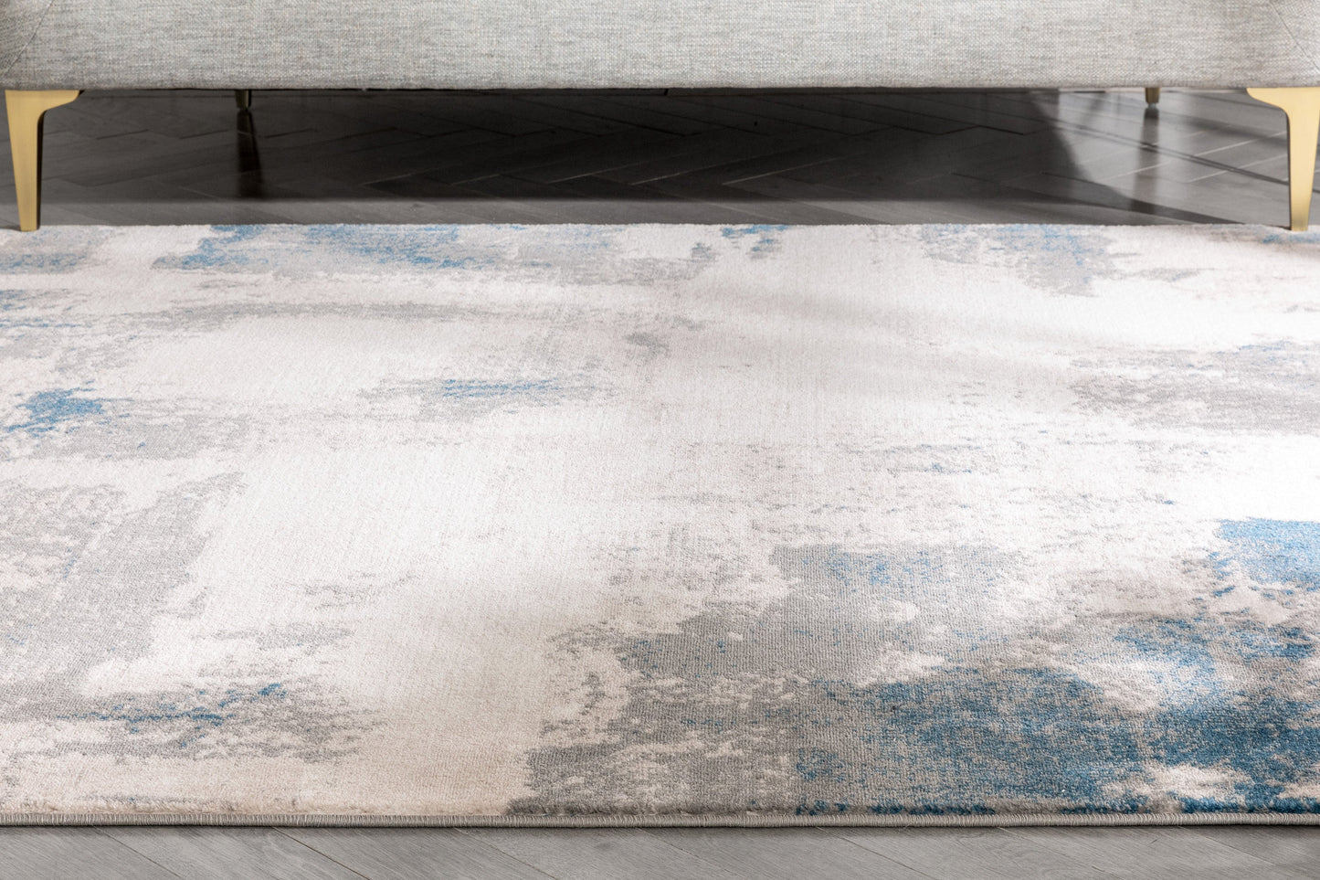 Kalia Modern Abstract Grey Blue Rug 54554