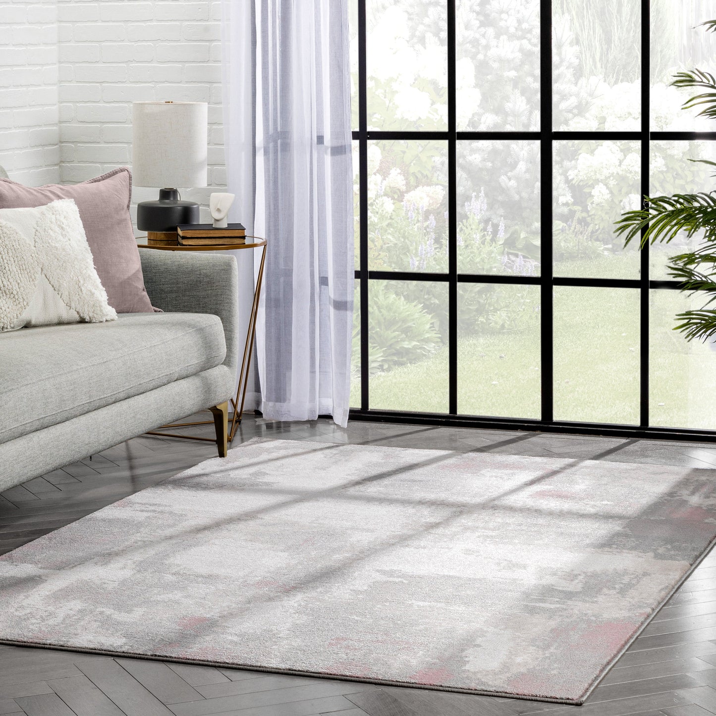 Kalia Modern Abstract Grey Blush Rug 54559