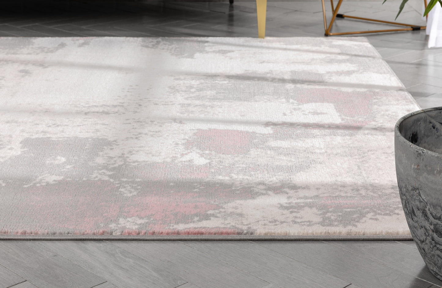 Kalia Modern Abstract Grey Blush Rug 54559