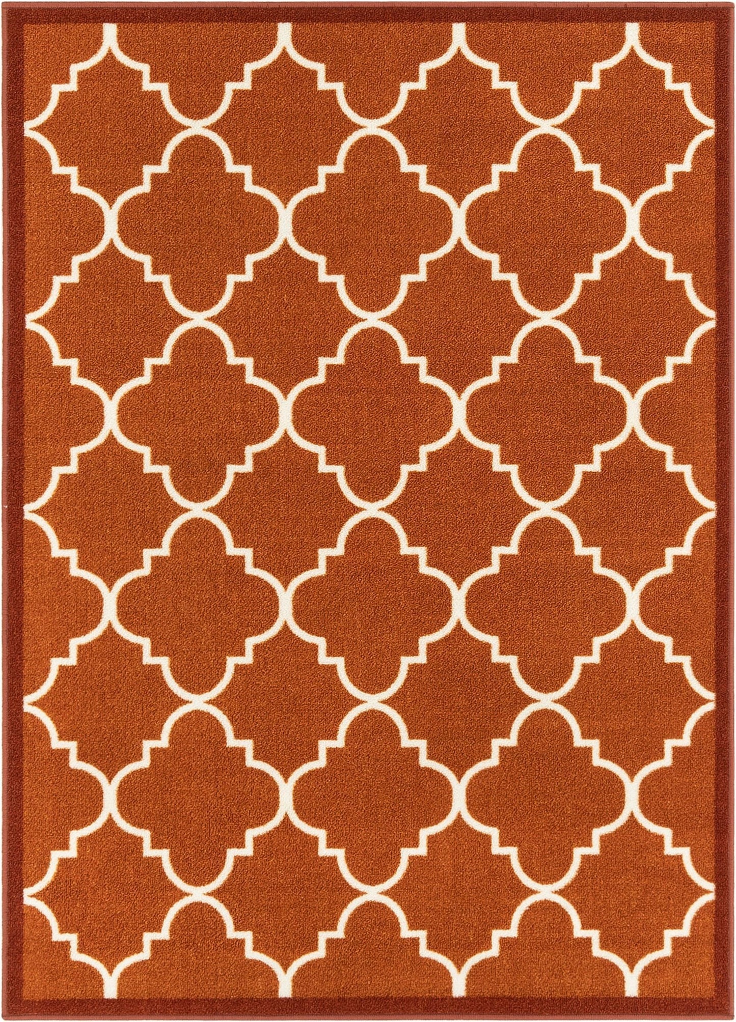 Brooklyn Trellis Red Modern Non Slip Washable Rug 6510