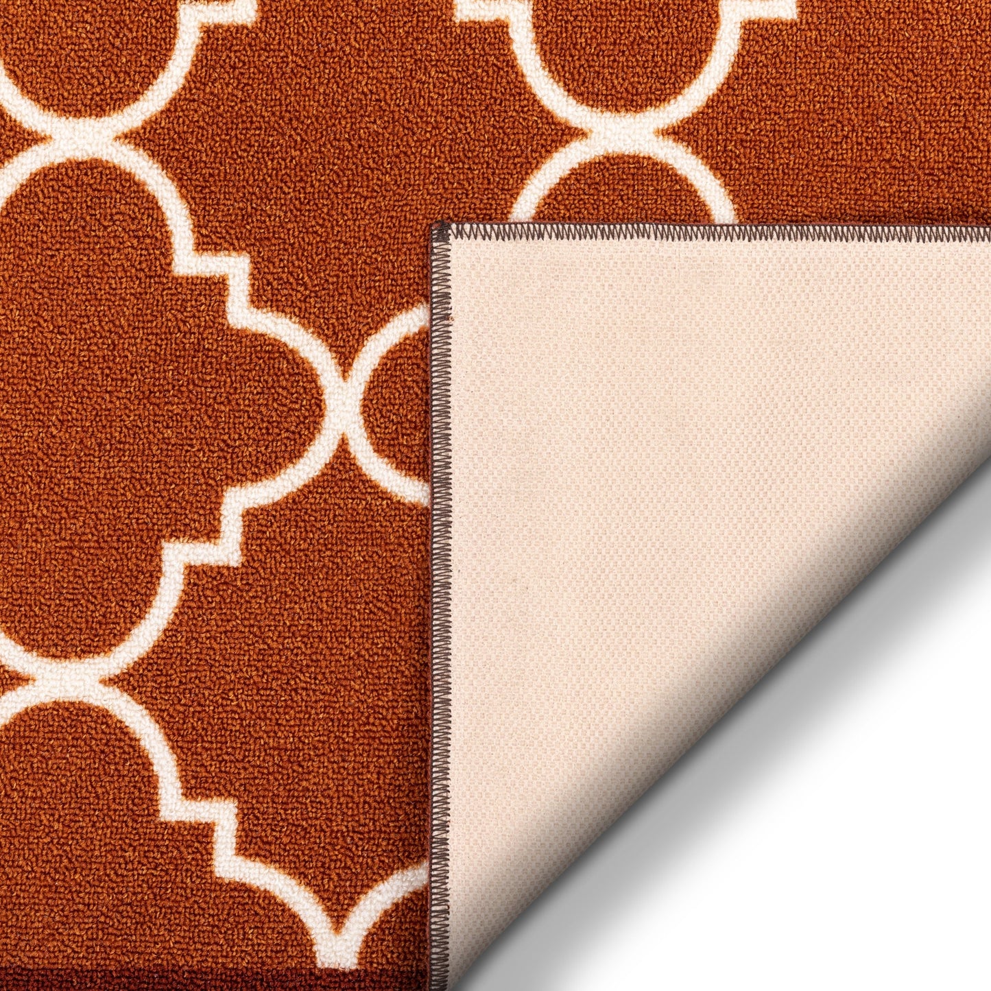 Brooklyn Trellis Red Modern Non Slip Washable Rug 6510