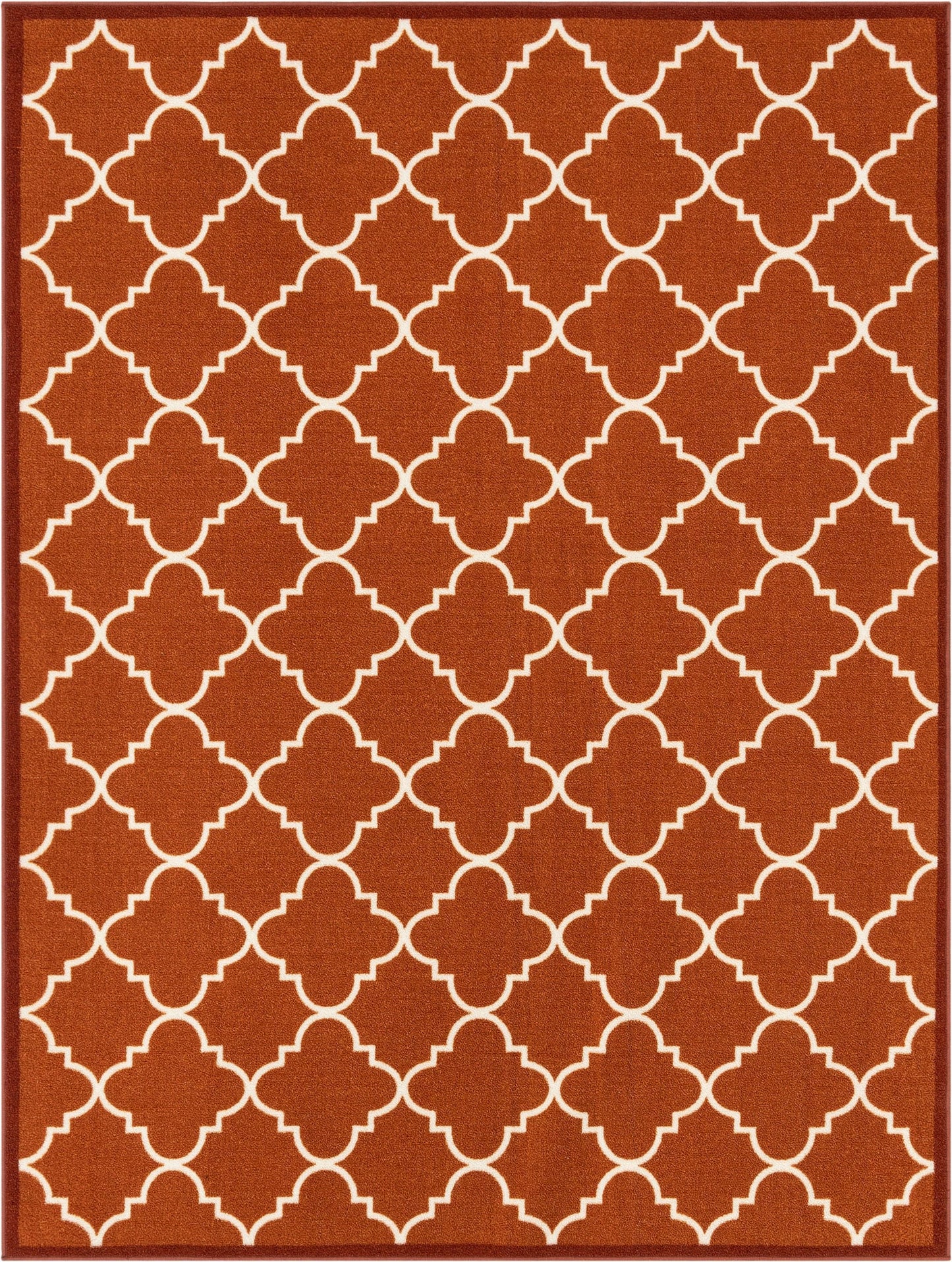 Brooklyn Trellis Red Modern Non Slip Washable Rug 6510