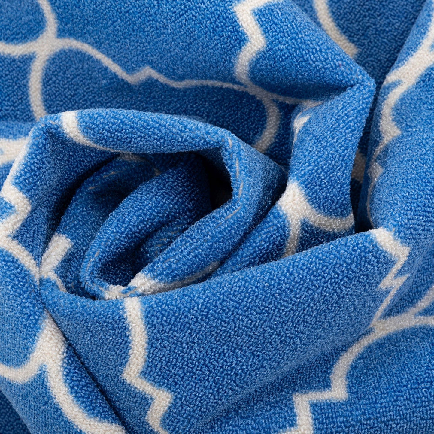 Brooklyn Trellis Blue Modern Non Slip Washable Rug 6516