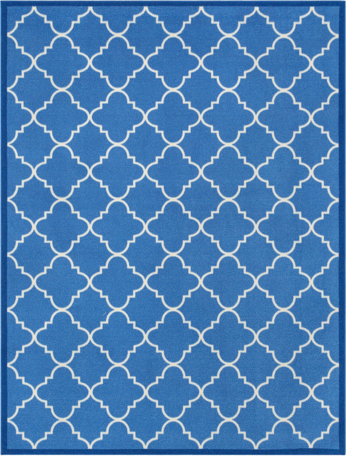 Brooklyn Trellis Blue Modern Non Slip Washable Rug 6516