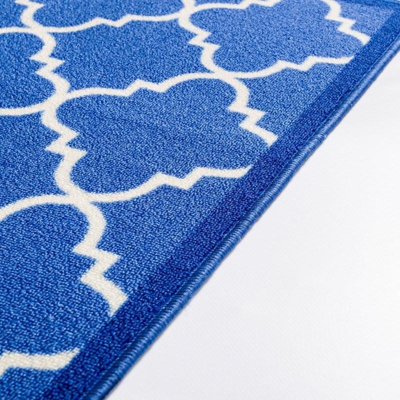 Brooklyn Trellis Blue Modern Non Slip Washable Rug 6516