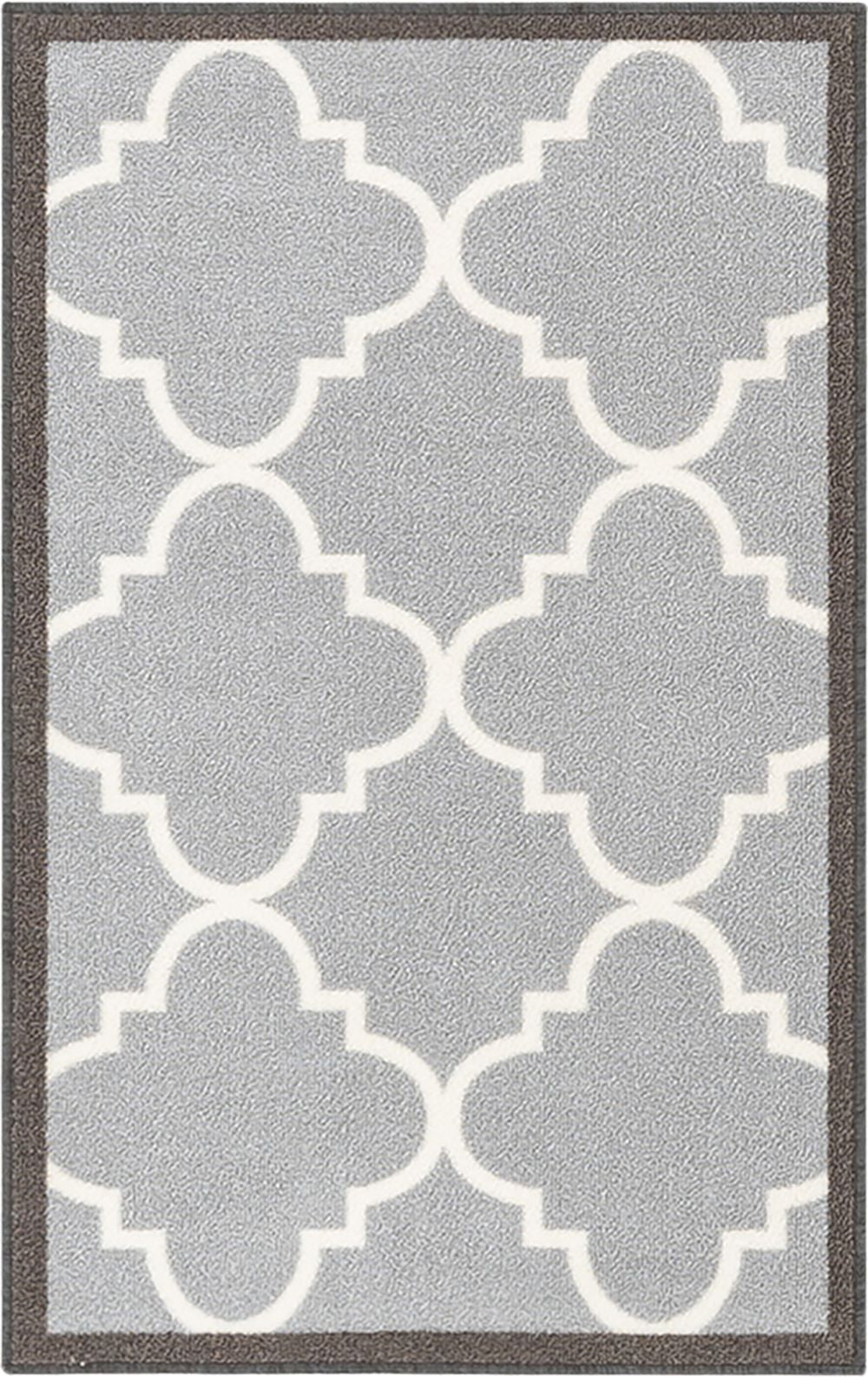 Brooklyn Trellis Grey Modern Non Slip Washable Rug 6518