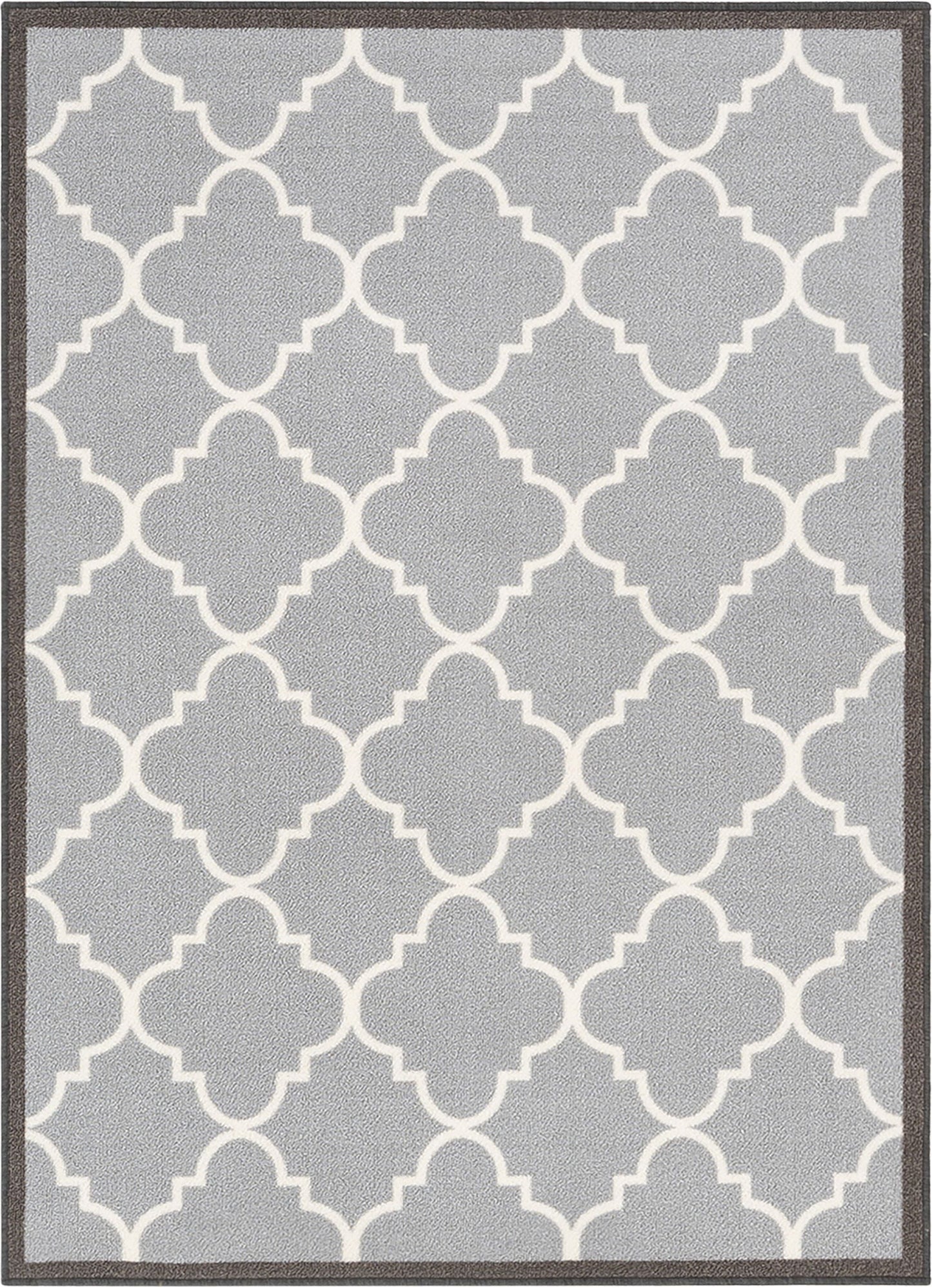 Brooklyn Trellis Grey Modern Non Slip Washable Rug 6518