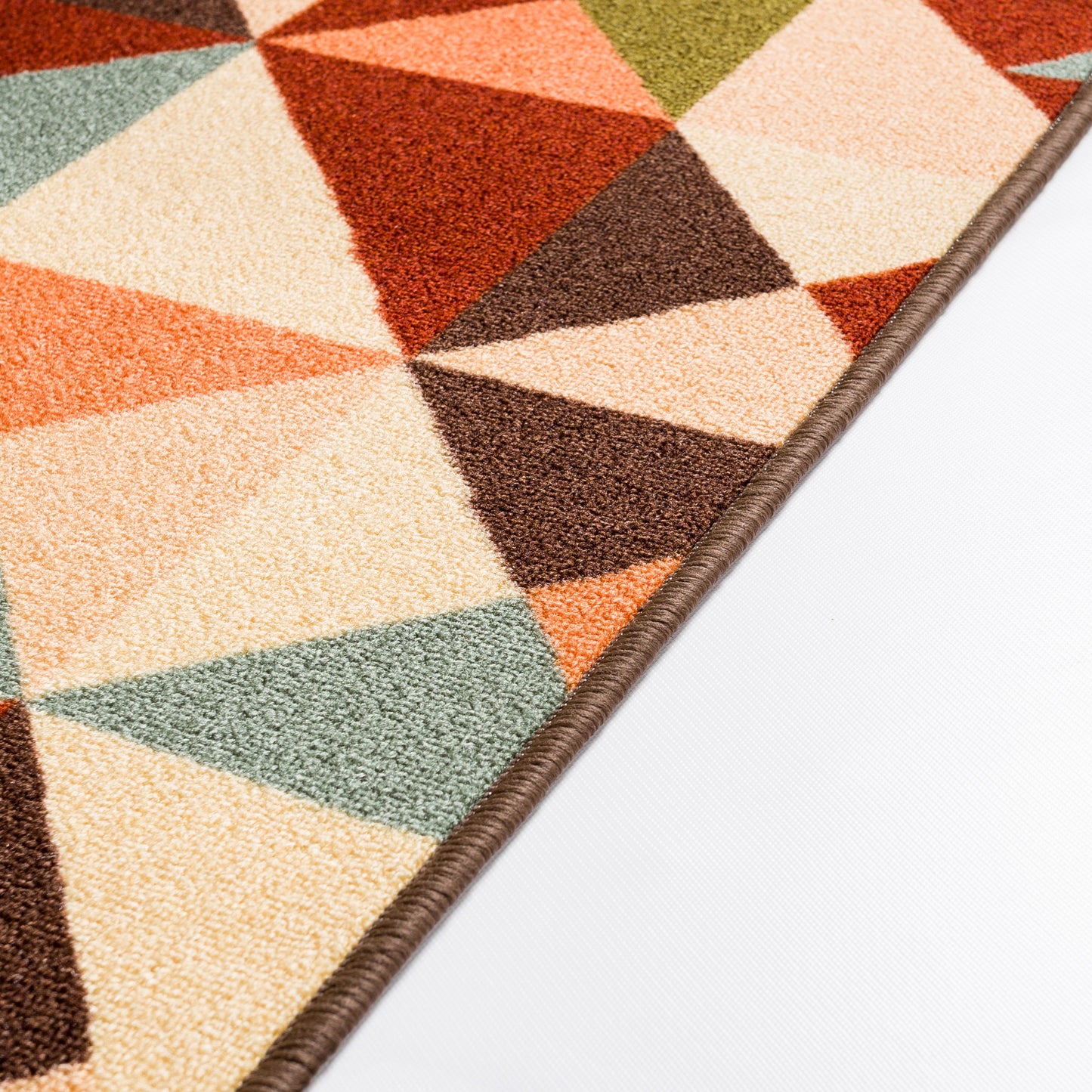 Vector Red Geometric Non Slip Washable Rug 6660