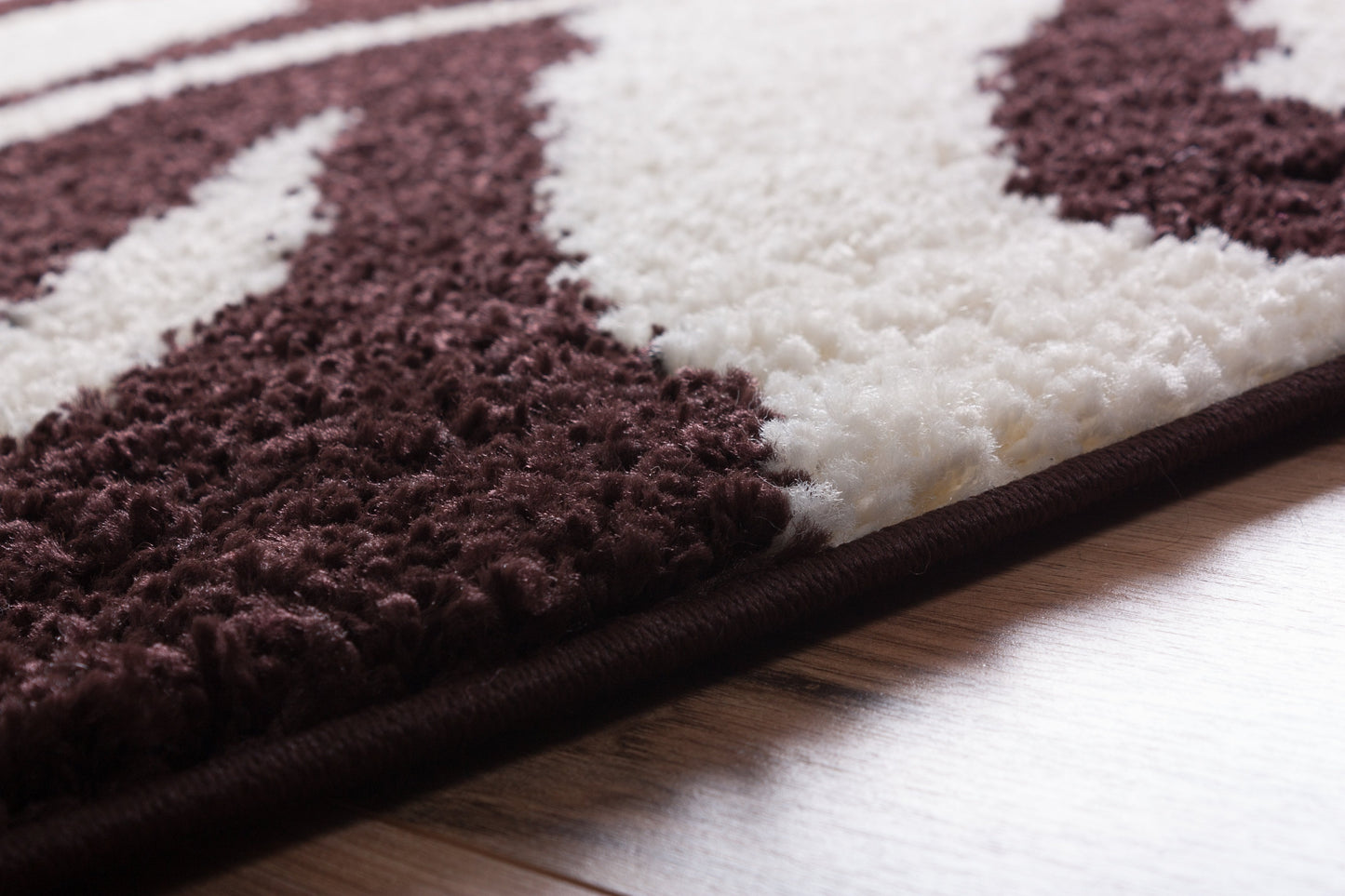 Safari Zebra Brown Contemporary Shag Rug 7038
