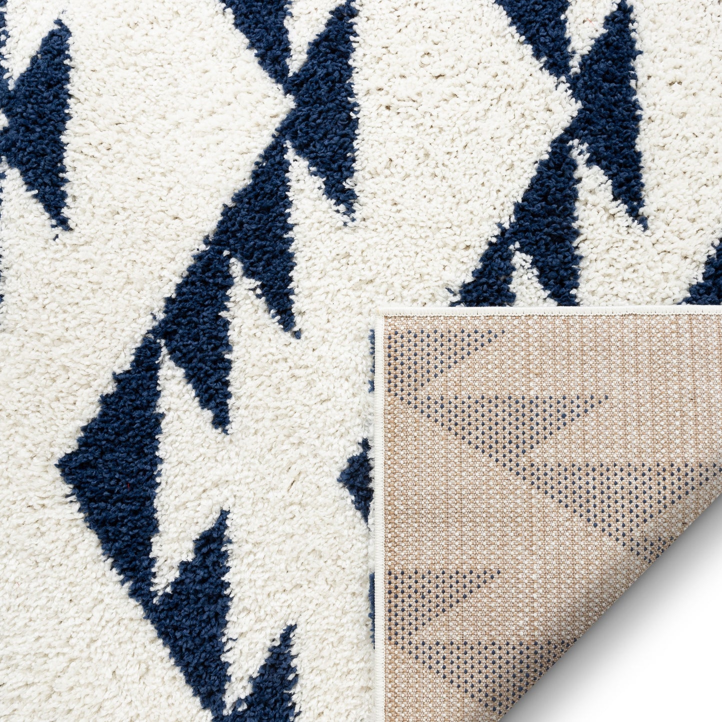 Edona Moroccan Tribal White Shag Rug 7732