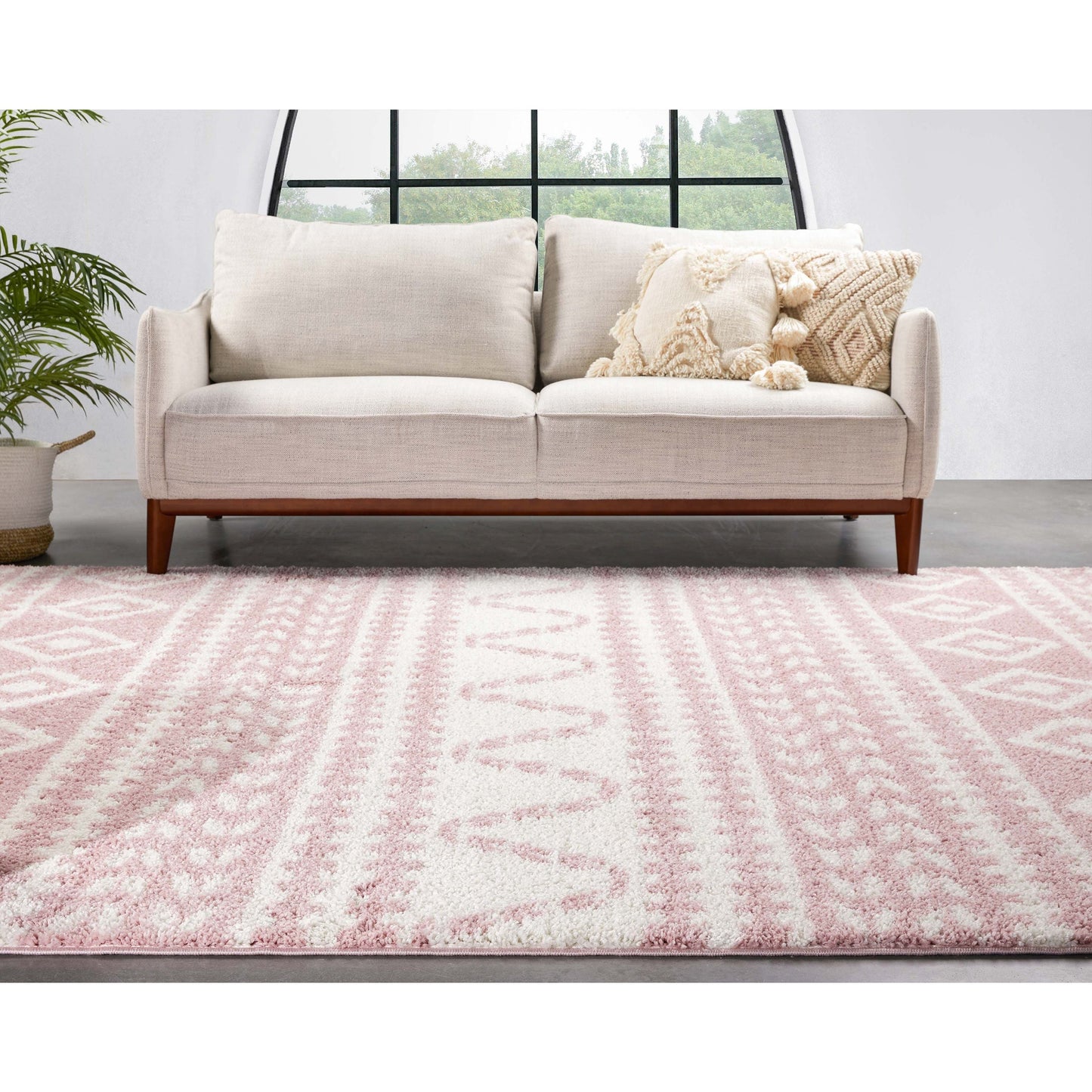 Cossima Tribal Moroccan Pink Shag Rug 7770