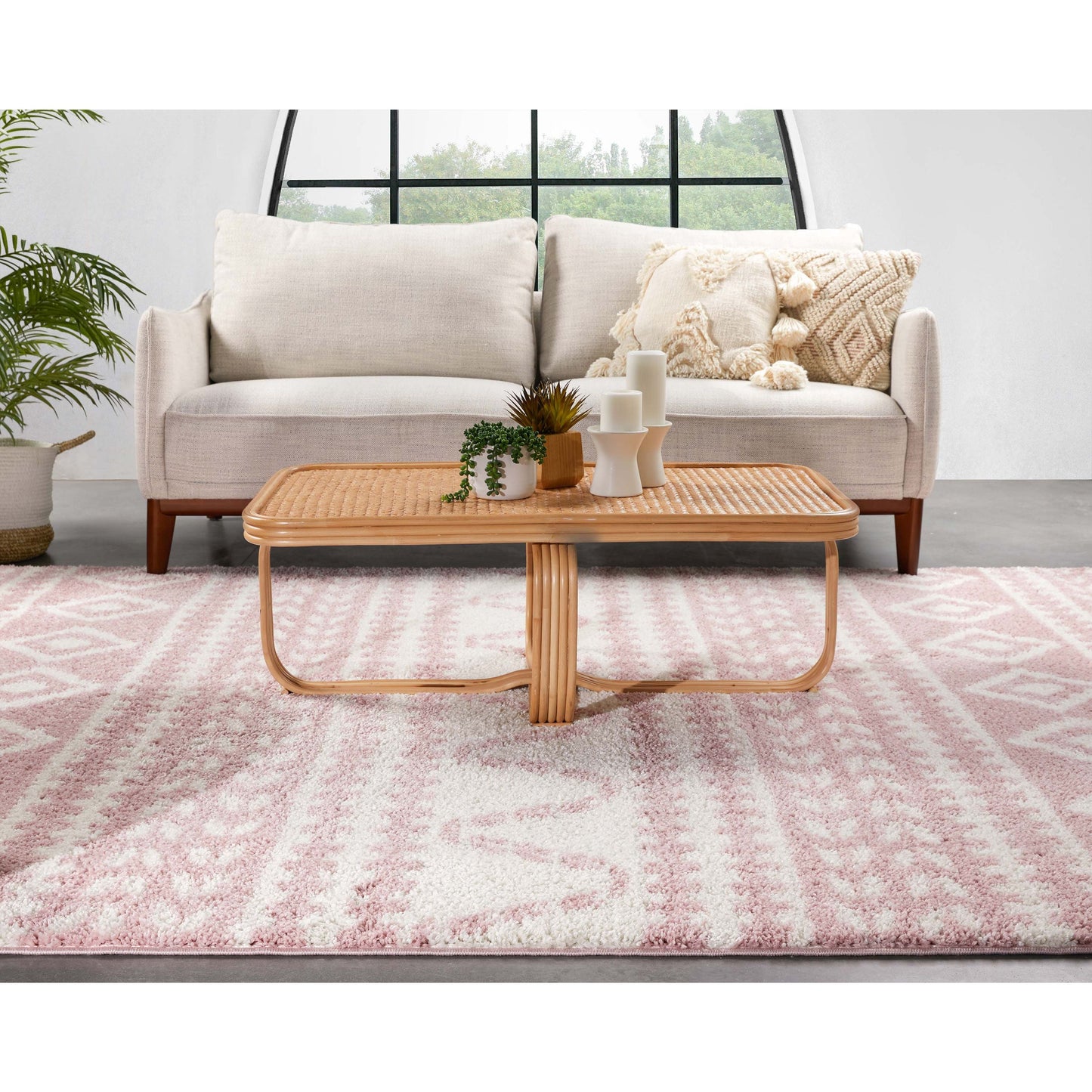 Cossima Tribal Moroccan Pink Shag Rug 7770