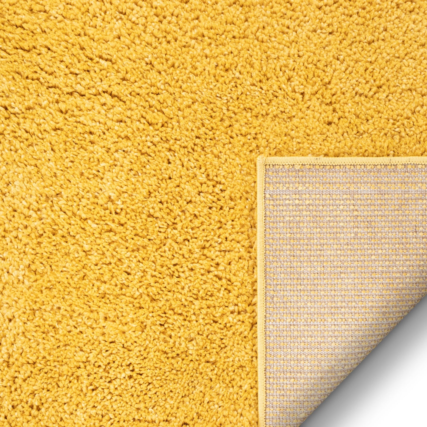 Piper Solid Modern Yellow Shag Rug 7911