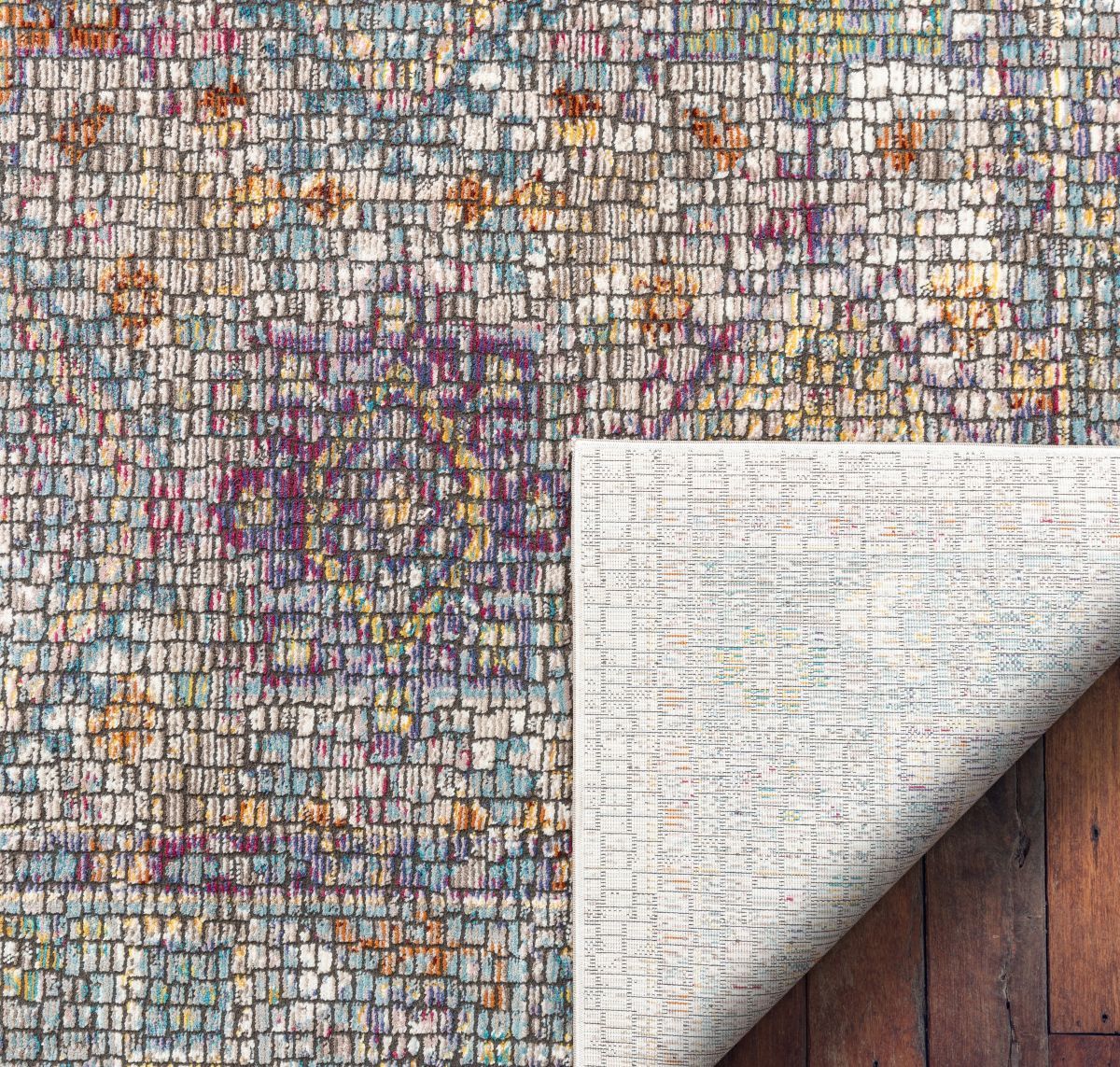 Fiona Multi Vintage Panel Persian Mosaic Rug AE-11
