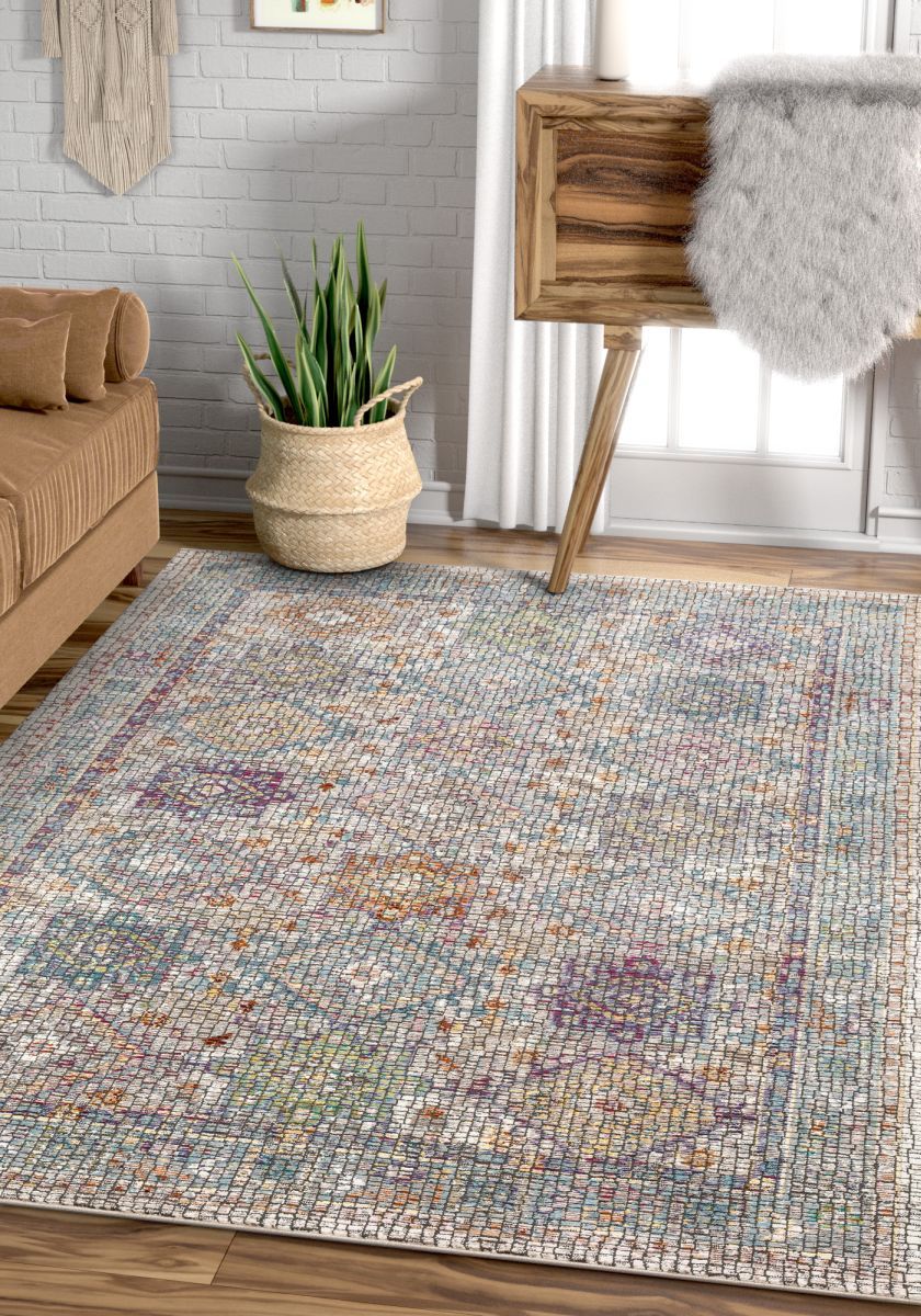 Fiona Multi Vintage Panel Persian Mosaic Rug AE-11