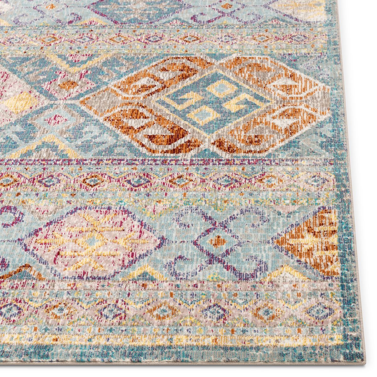 Eden Blue Vintage Mosaic Pastel Rug AE-84