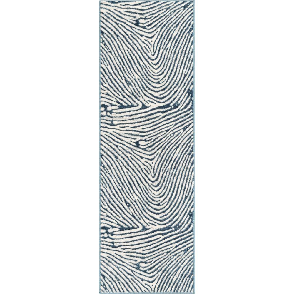 Asiya Modern Geometric Blue High-Low Rug ANT-24