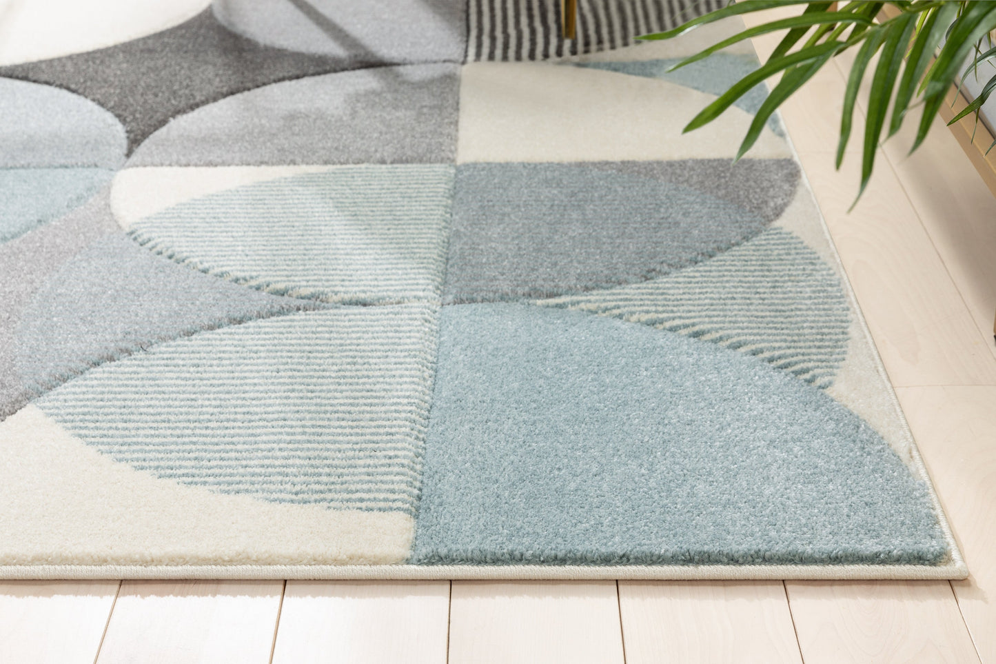 Landon Modern Geometric Blue 3D Hand-Carved Rug AST-46