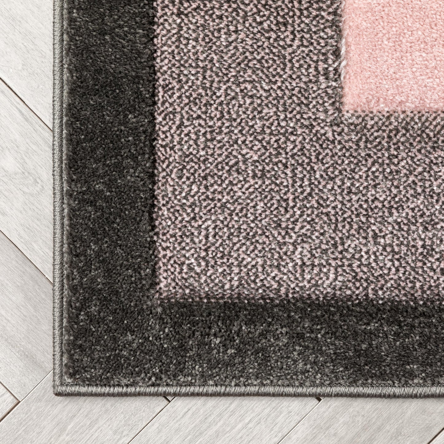 Arian Modern Border Pattern Blush 3D Hand-Carved Rug AST-59