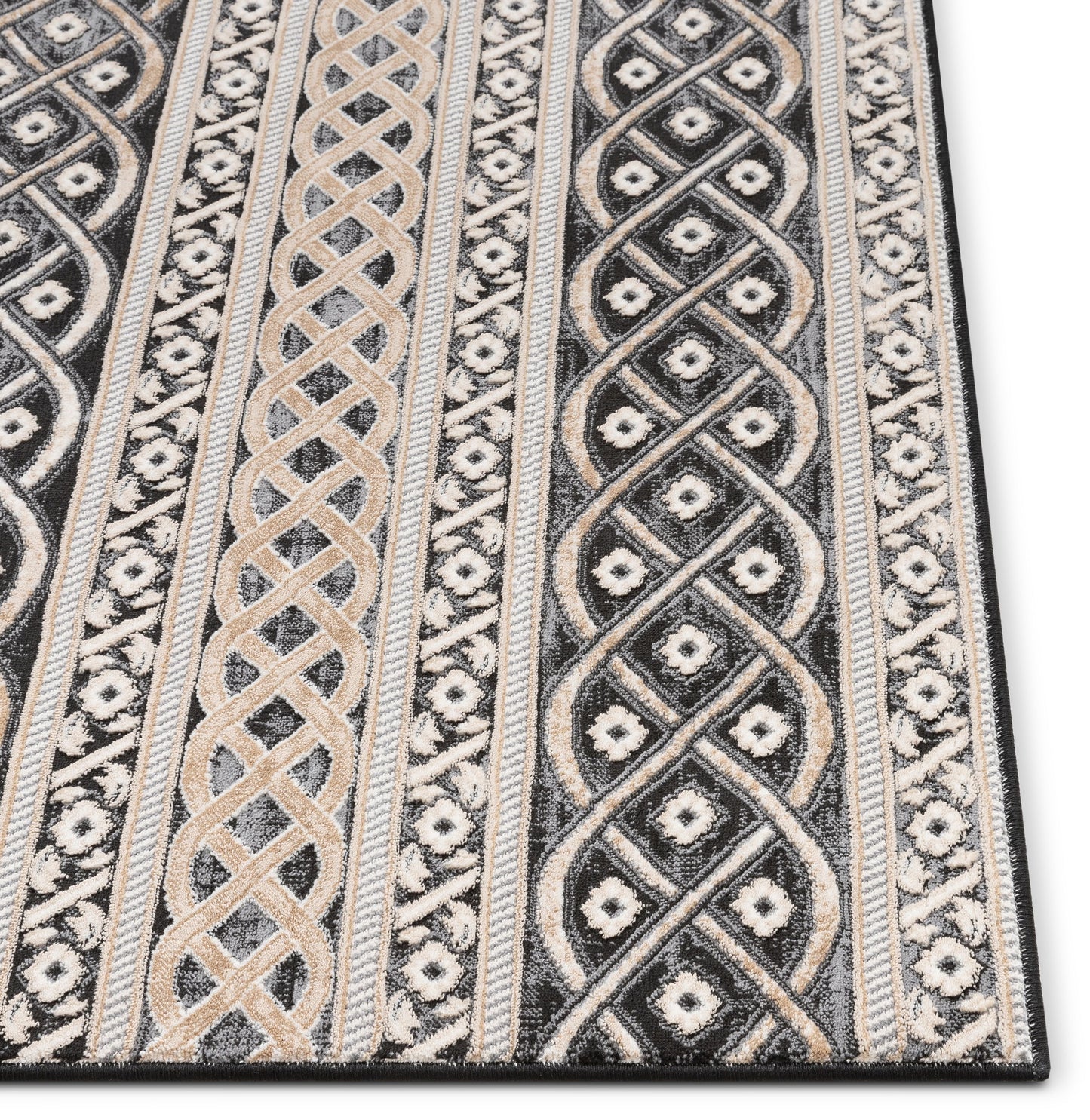 Ashley Tribal Geometric Ivory High-Low Rug AV-02