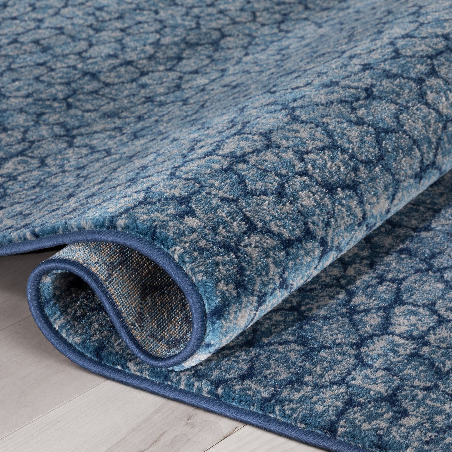 Asher Modern Pebbled Blue Soft Rug BAL-14