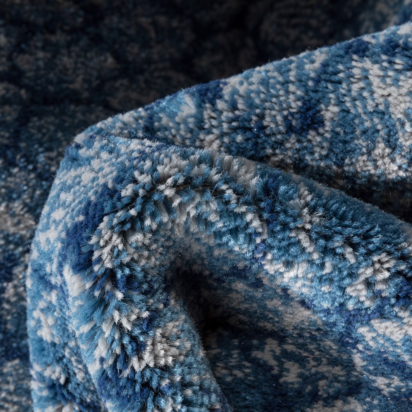 Asher Modern Pebbled Blue Soft Rug BAL-14