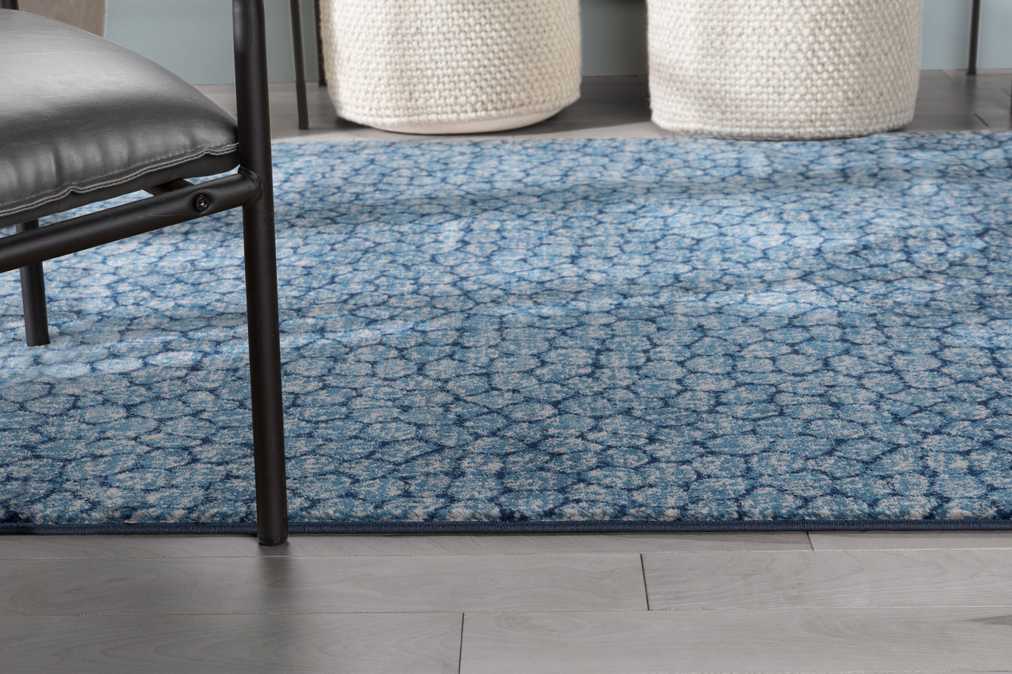Asher Modern Pebbled Blue Soft Rug BAL-14