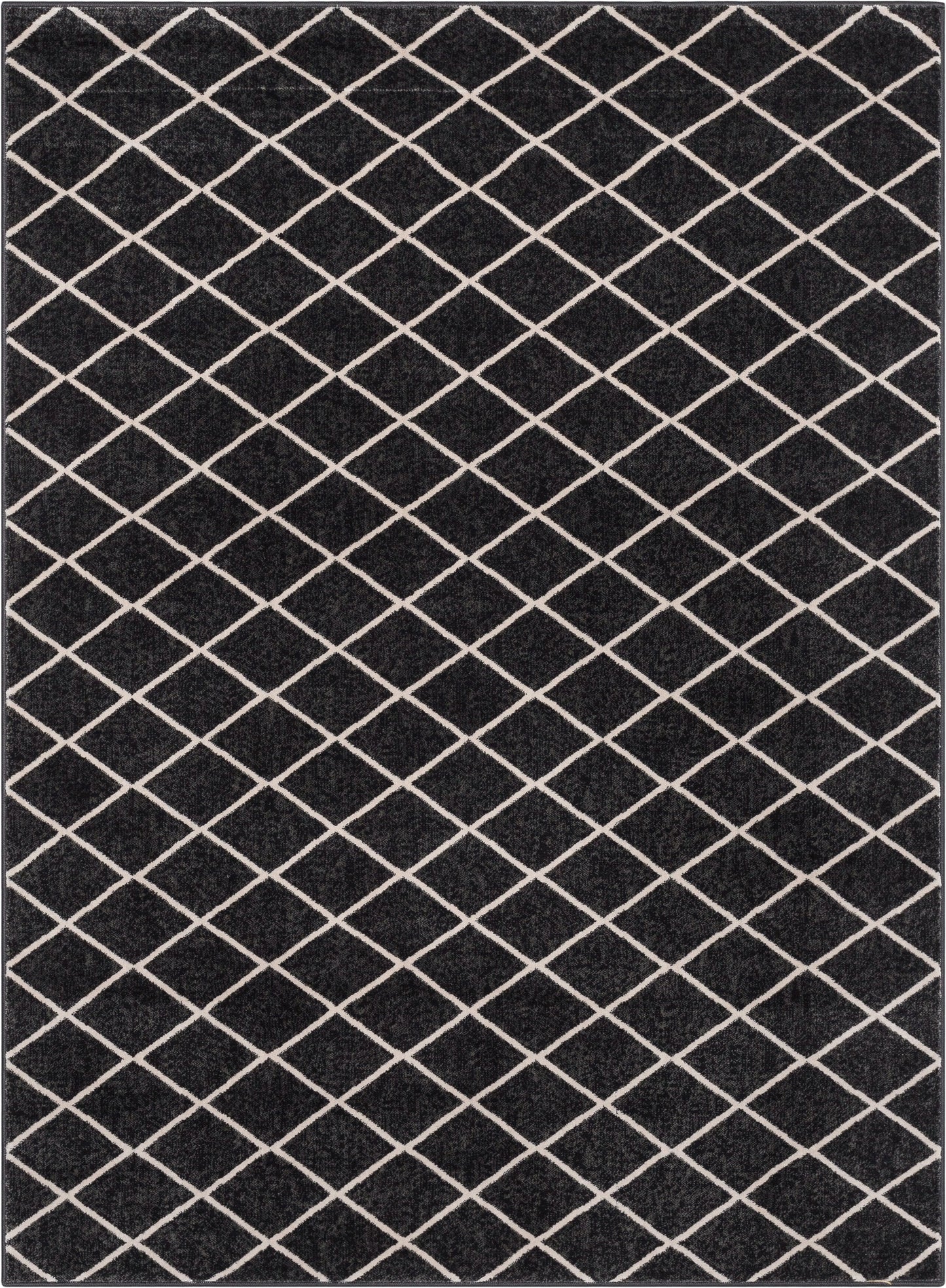 Aiden Trellis Modern Dark Grey Soft Rug BAL-27