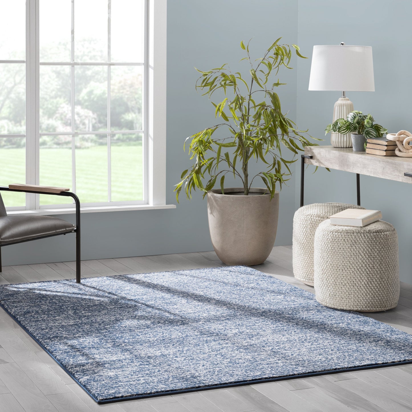 Owen Striation Modern Blue Soft Rug BAL-34