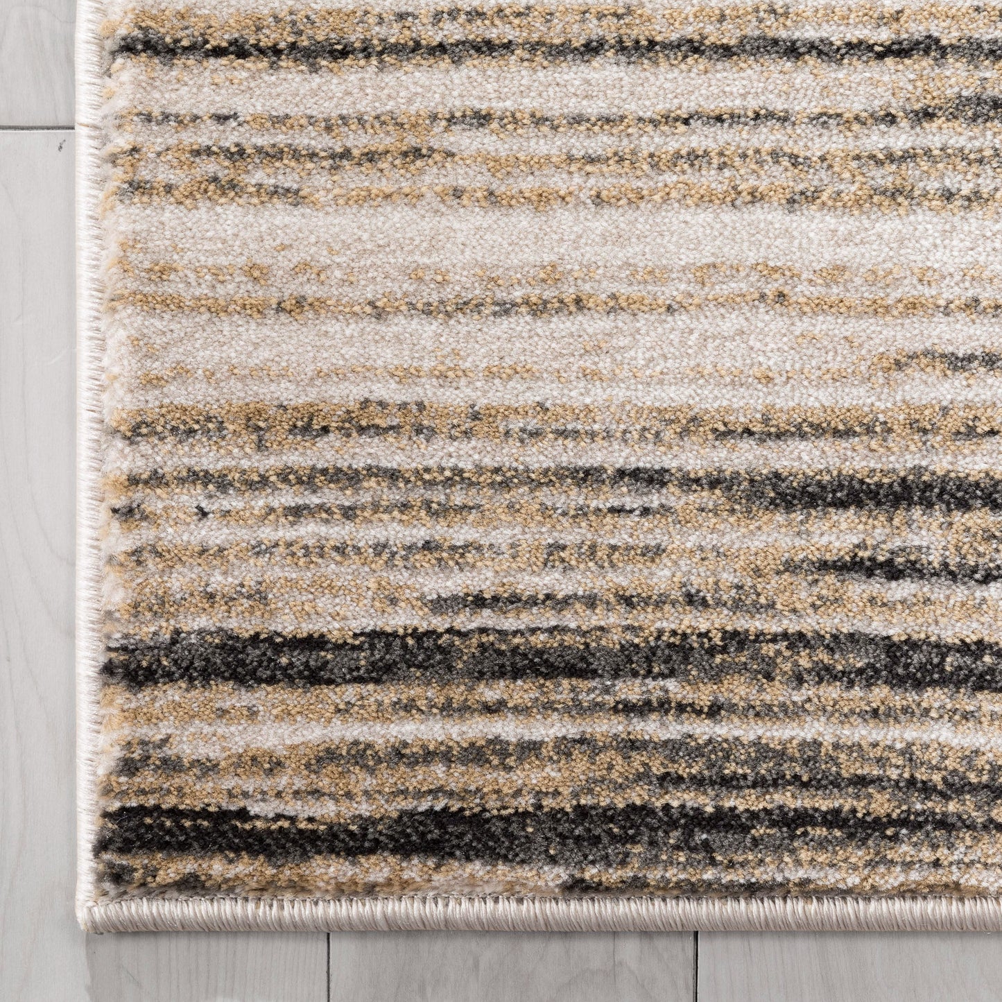 Sebastian Striation Modern Ivory Brown Soft Rug BAL-42