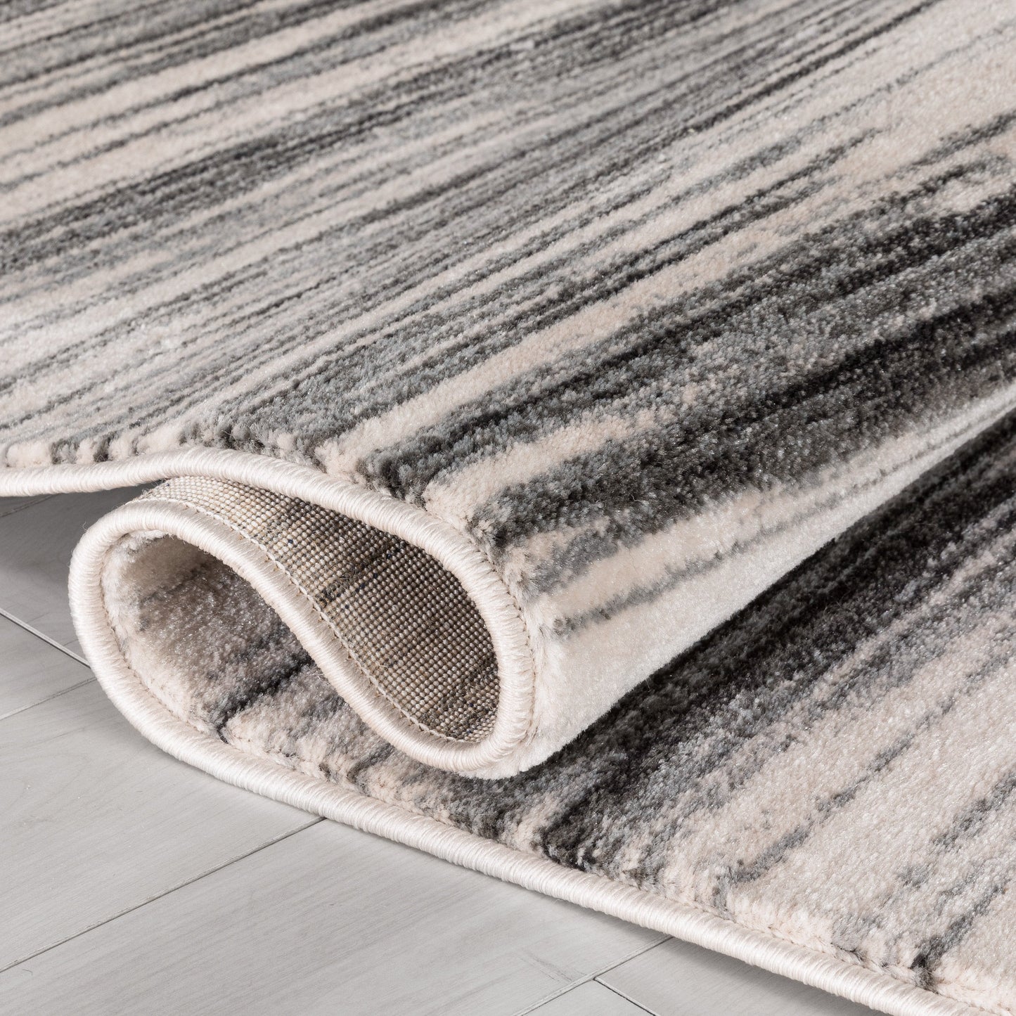 Sebastian Striation Modern Grey Soft Rug BAL-47
