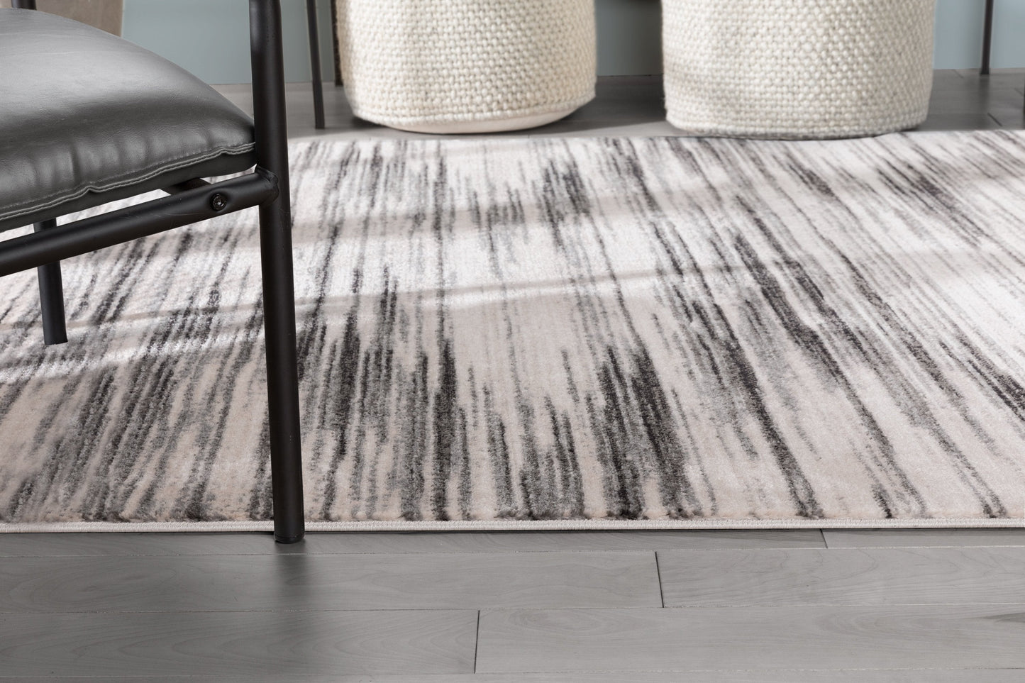 Sebastian Striation Modern Grey Soft Rug BAL-47