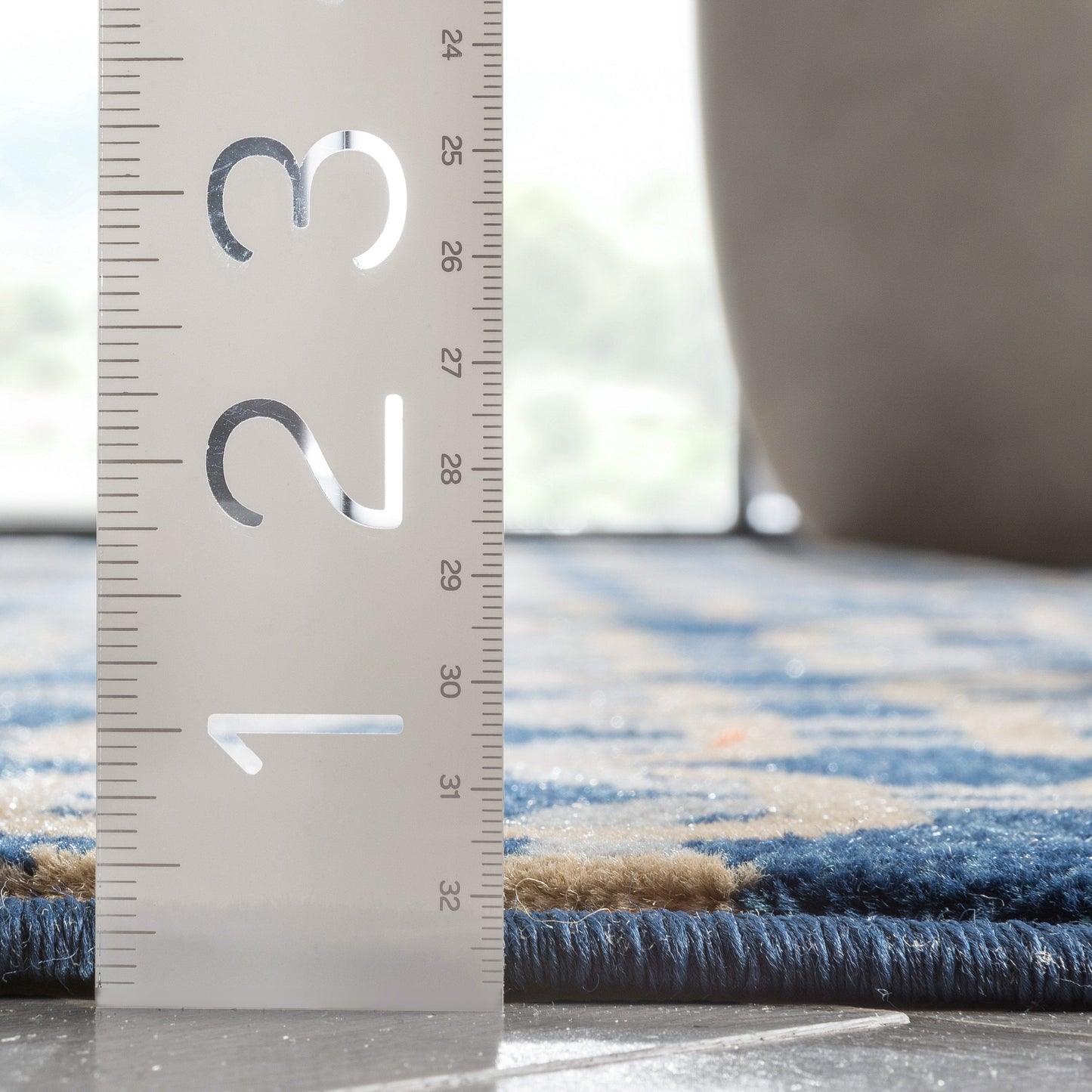 Levi Modern Geometric Blue Ivory Soft Rug BAL-54