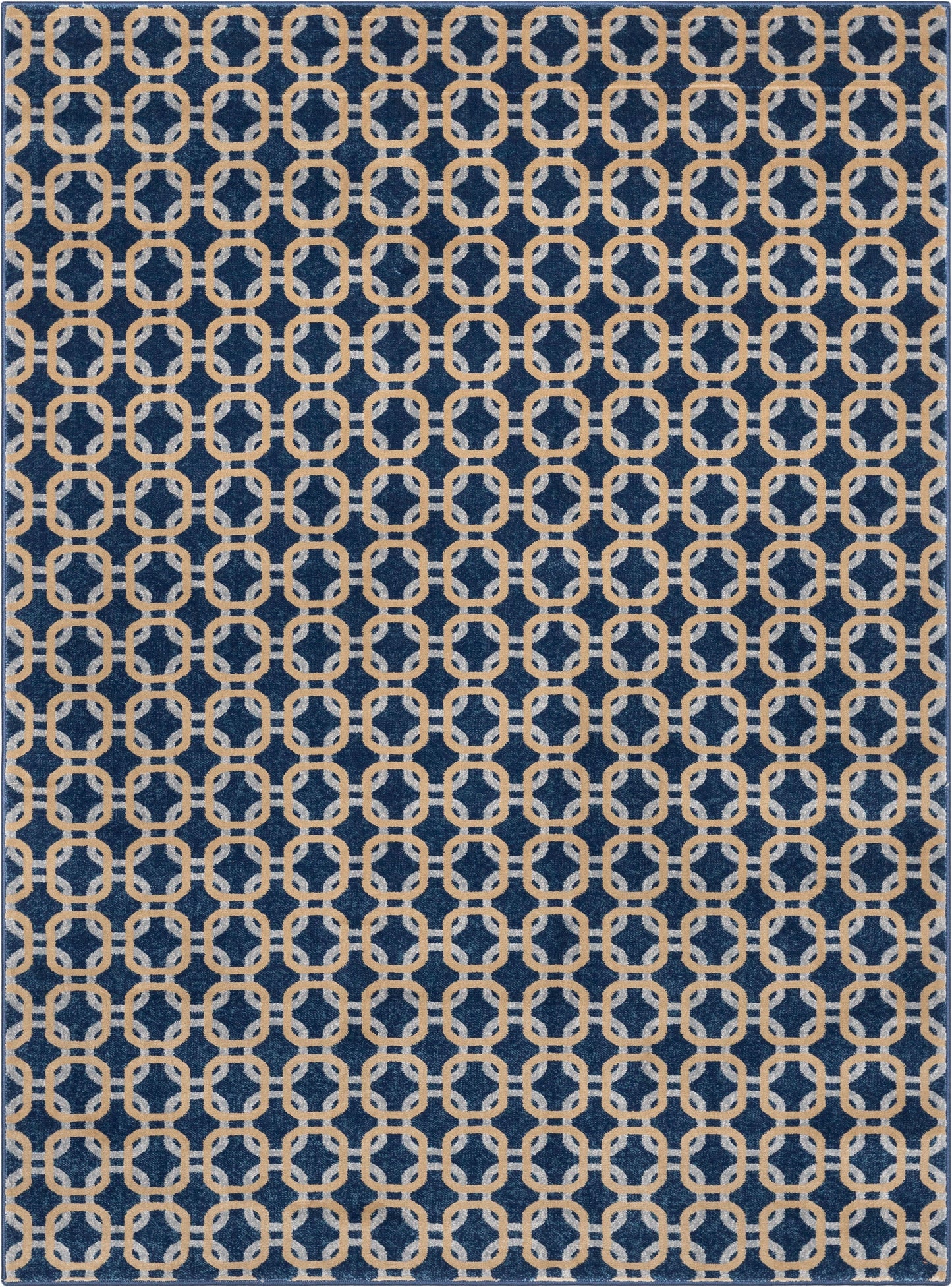 Levi Modern Geometric Blue Ivory Soft Rug BAL-54