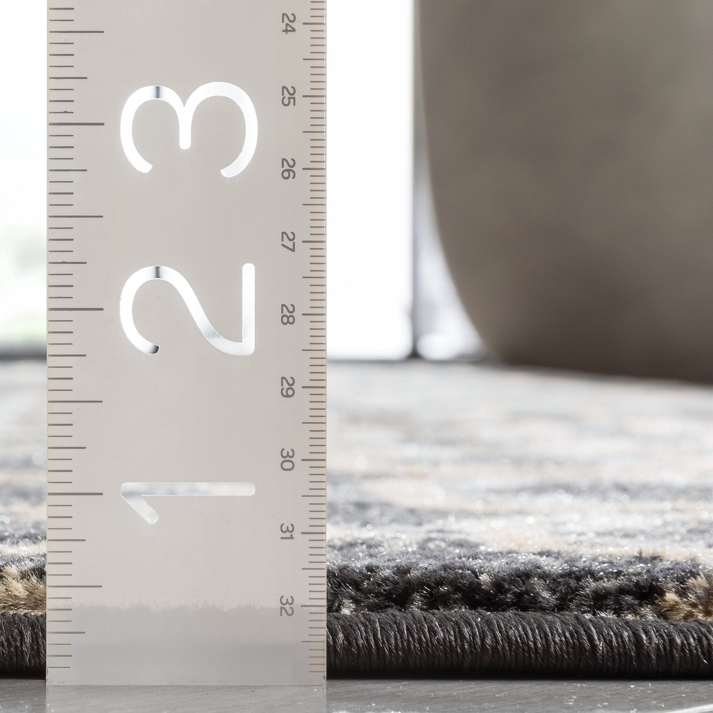 Levi Modern Geometric Grey Gold Soft Rug BAL-57