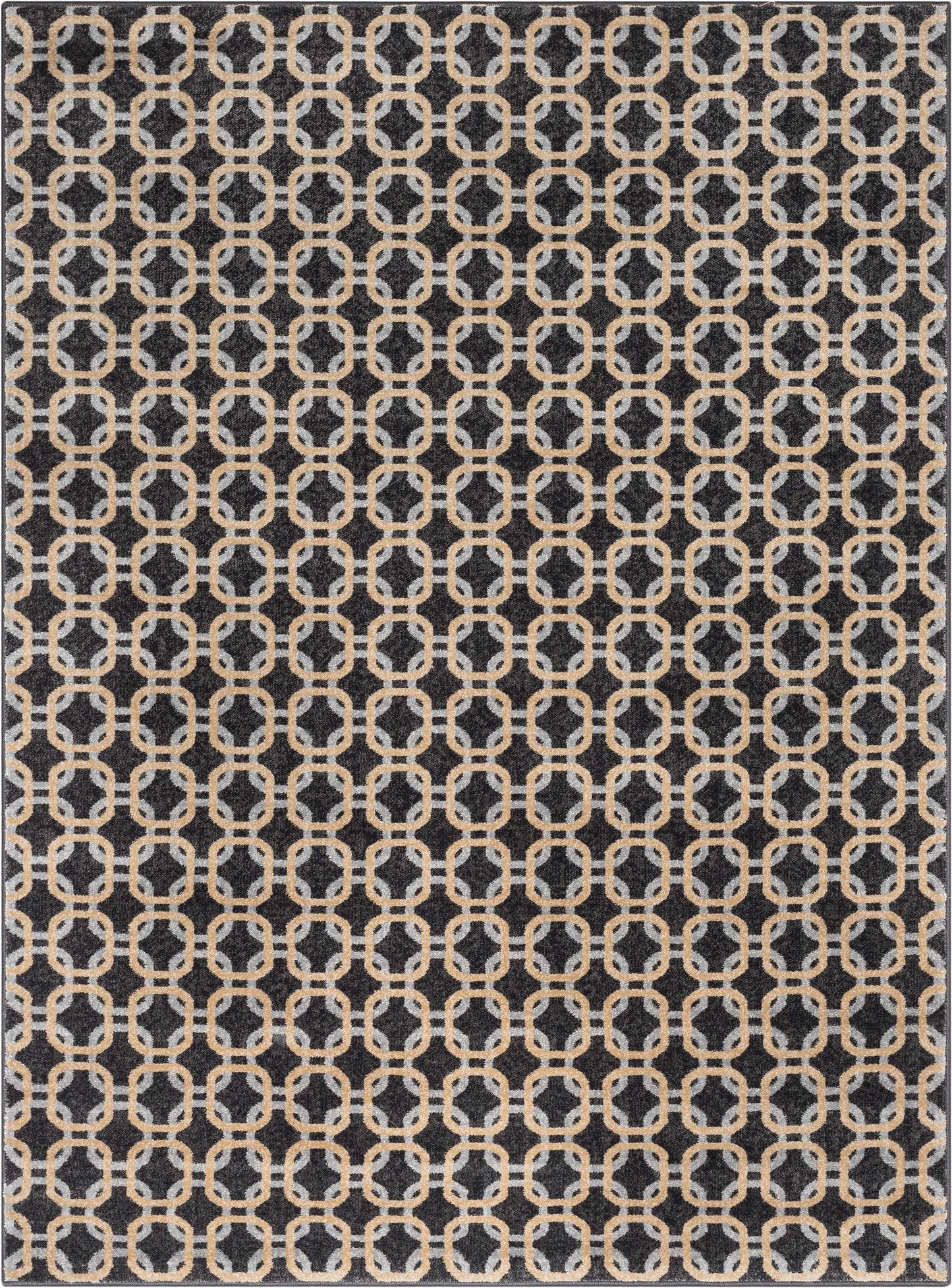 Levi Modern Geometric Grey Gold Soft Rug BAL-57