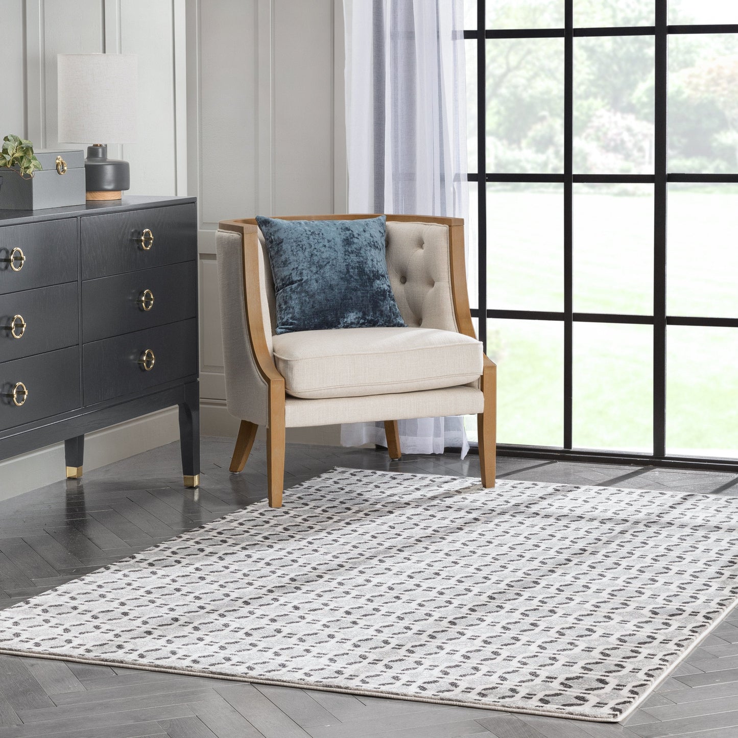 Wyatt Modern Geometric Light Grey Soft Rug BAL-67