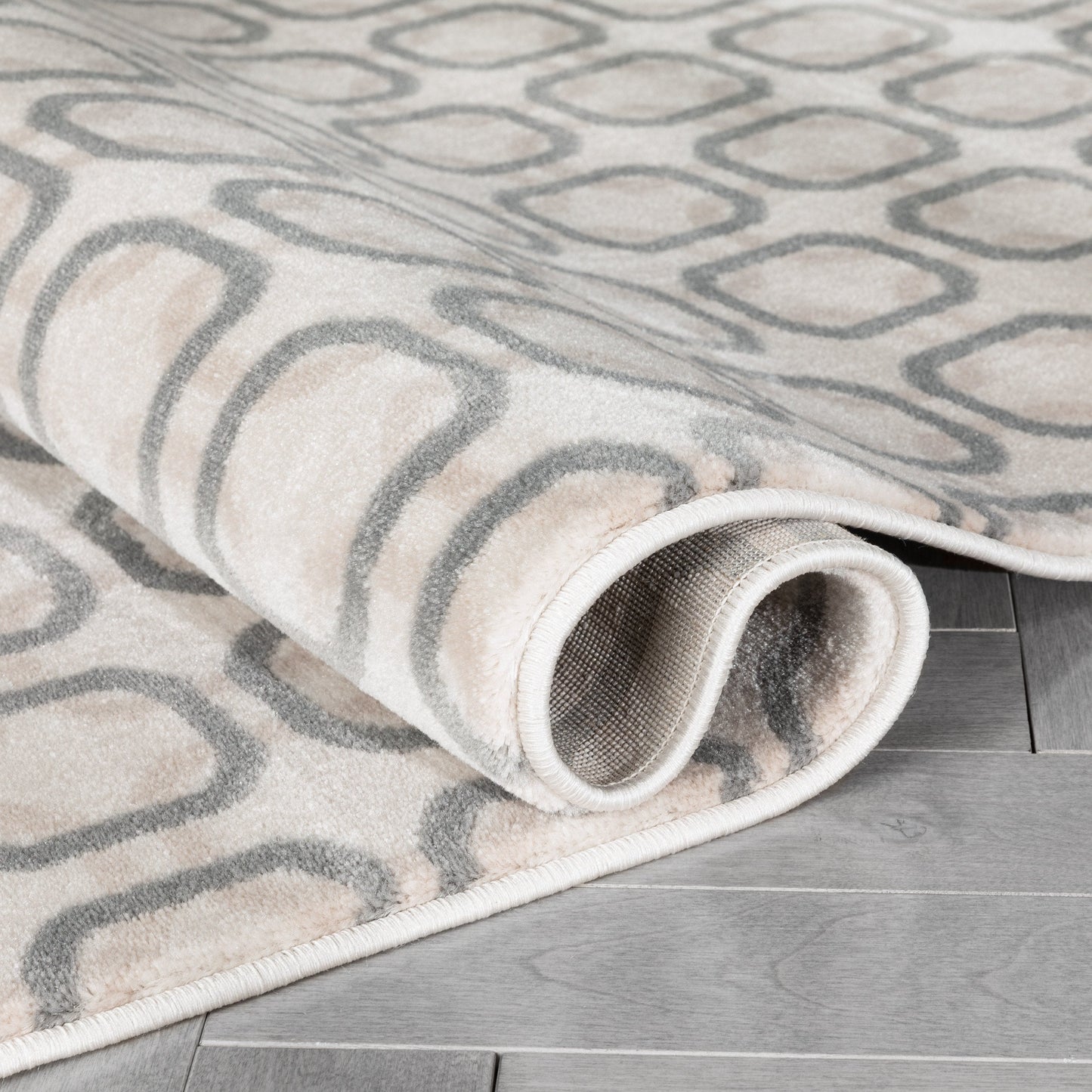 Carter Modern Geometric Grey Soft Rug BAL-77
