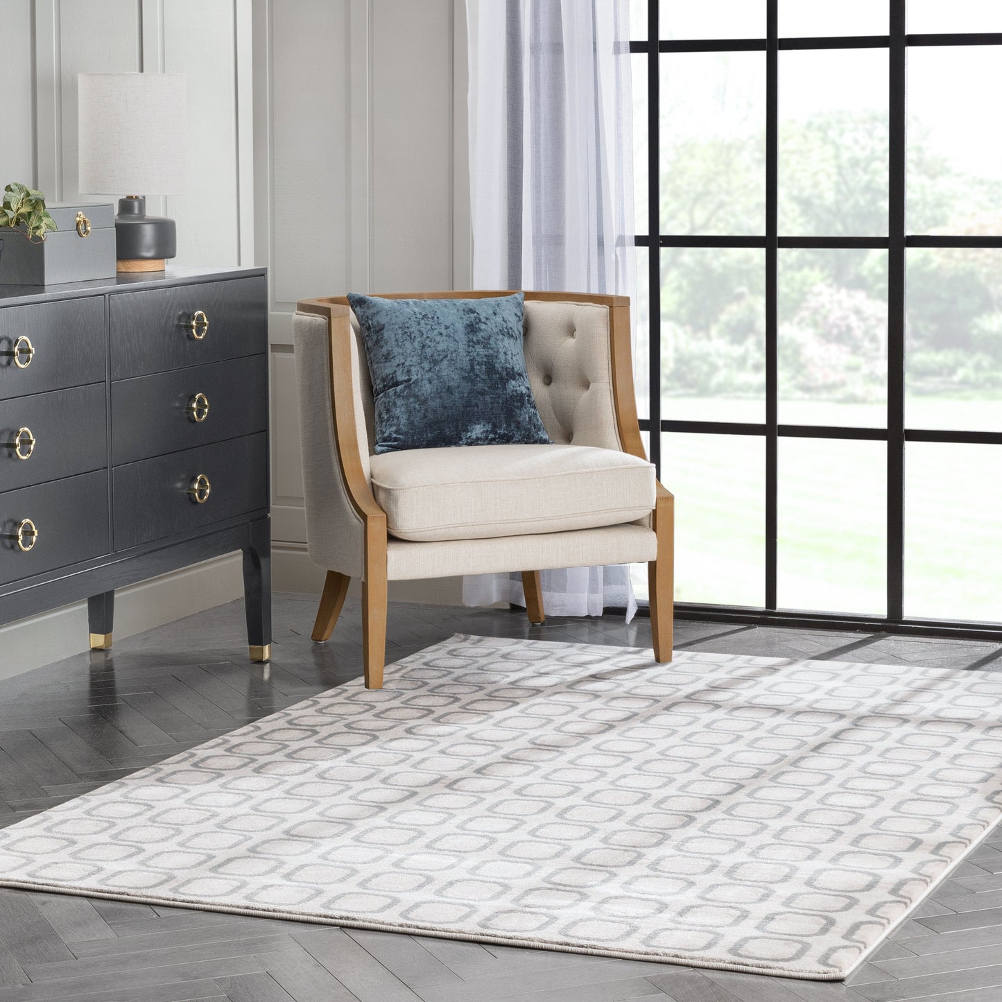 Carter Modern Geometric Grey Soft Rug BAL-77