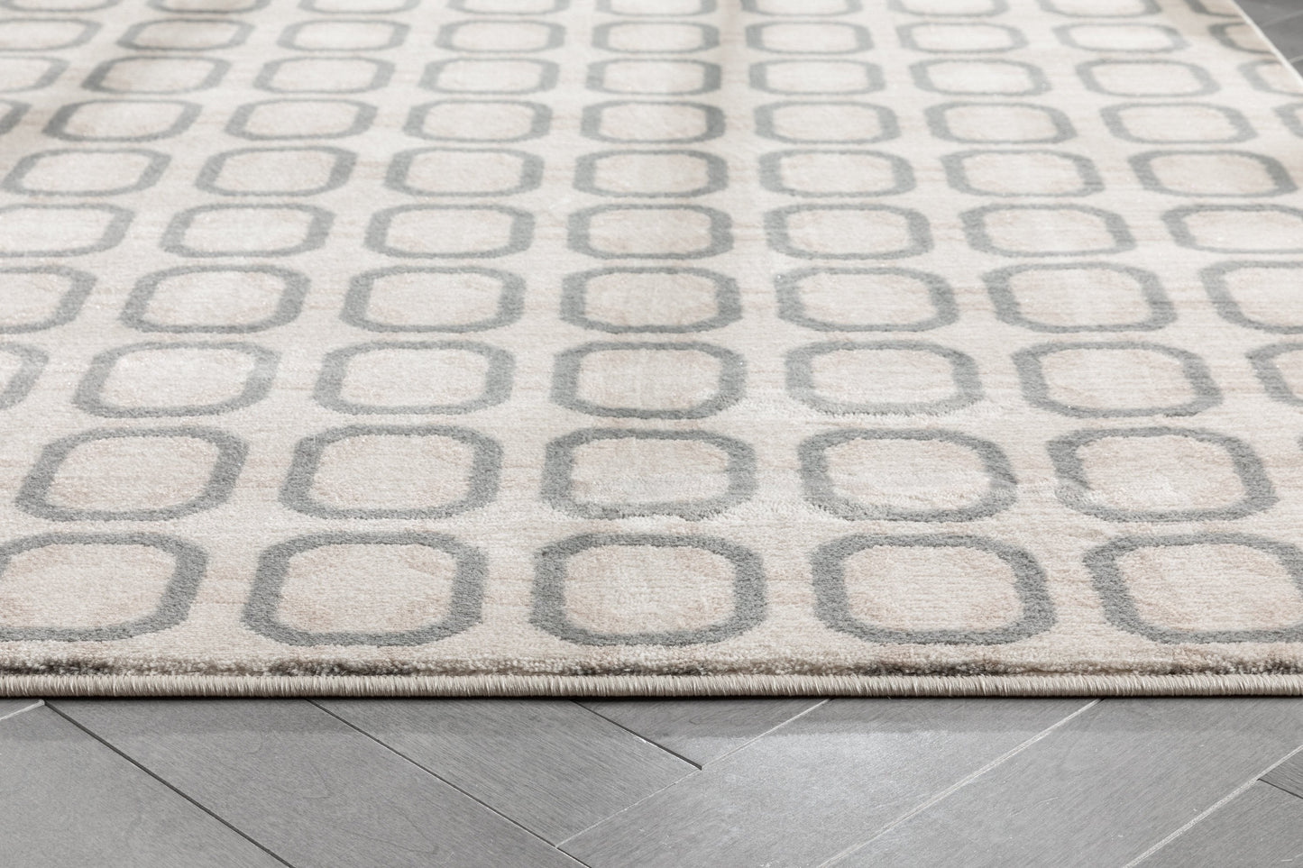 Carter Modern Geometric Grey Soft Rug BAL-77