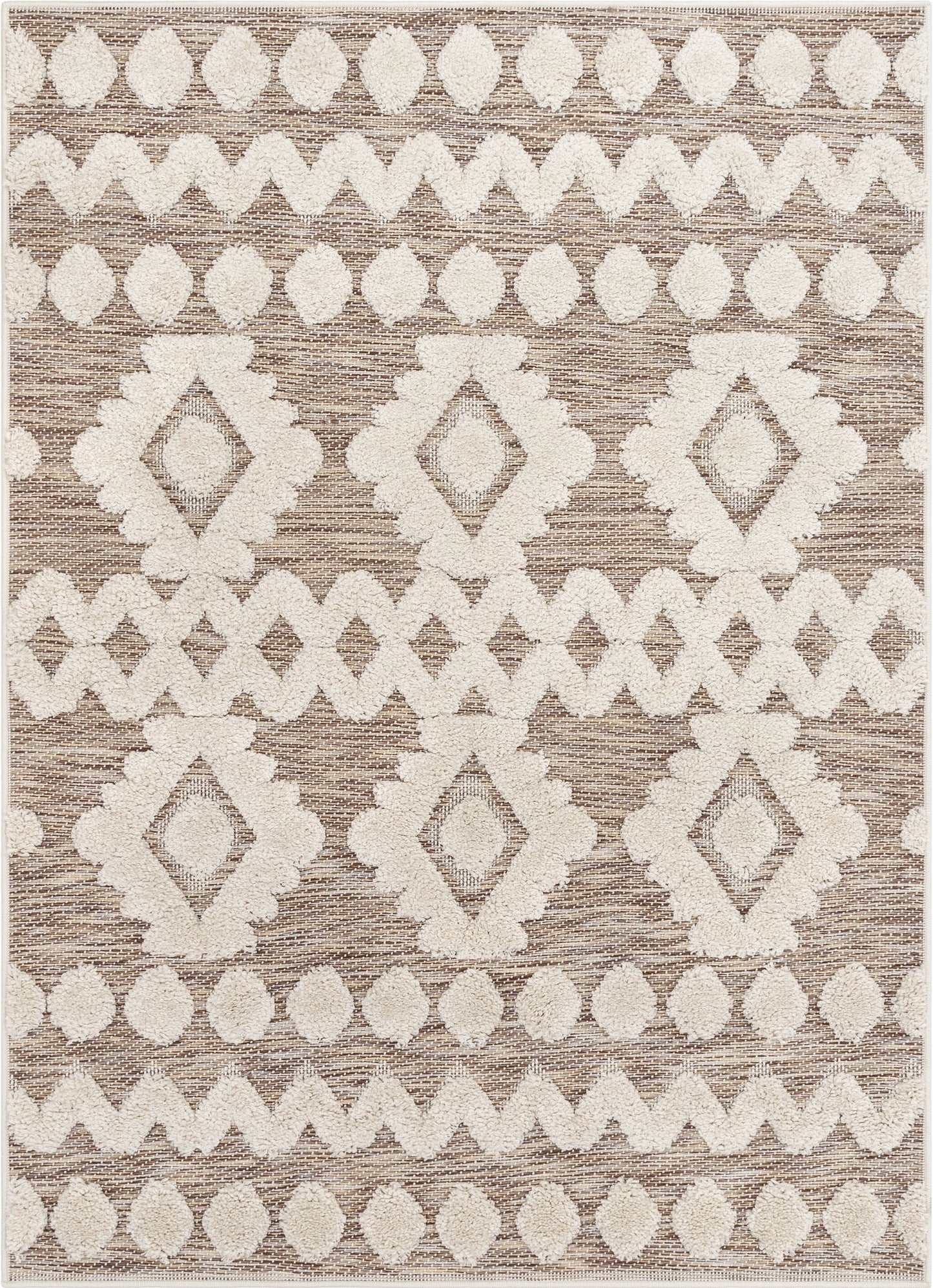 Chiara Tribal Moroccan Beige High-Low Flat-Weave Rug BG-82