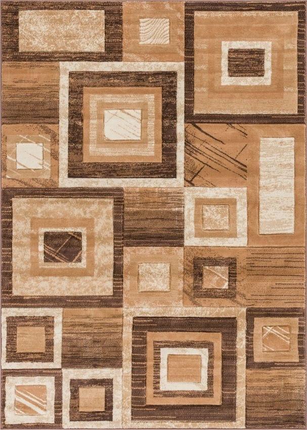 Victoria Brown Beige Modern Geometric Rug BK-52