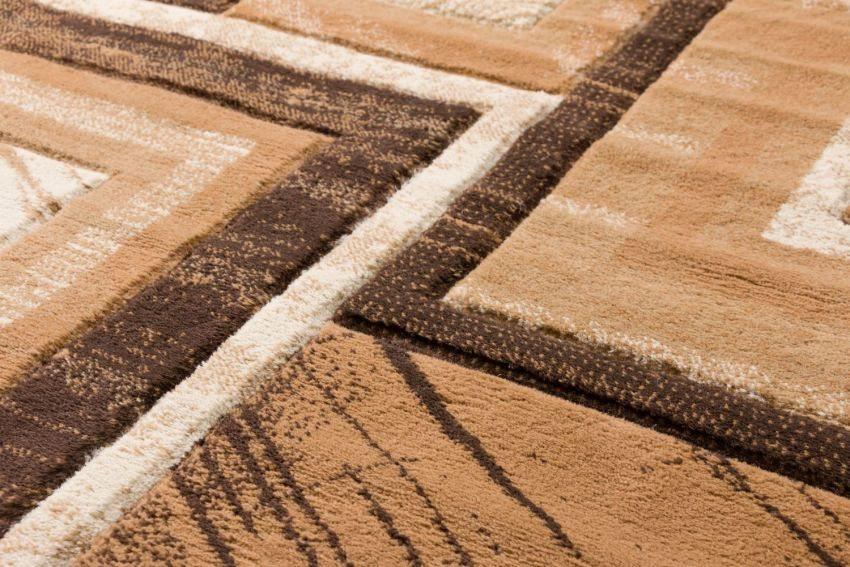 Victoria Brown Beige Modern Geometric Rug BK-52