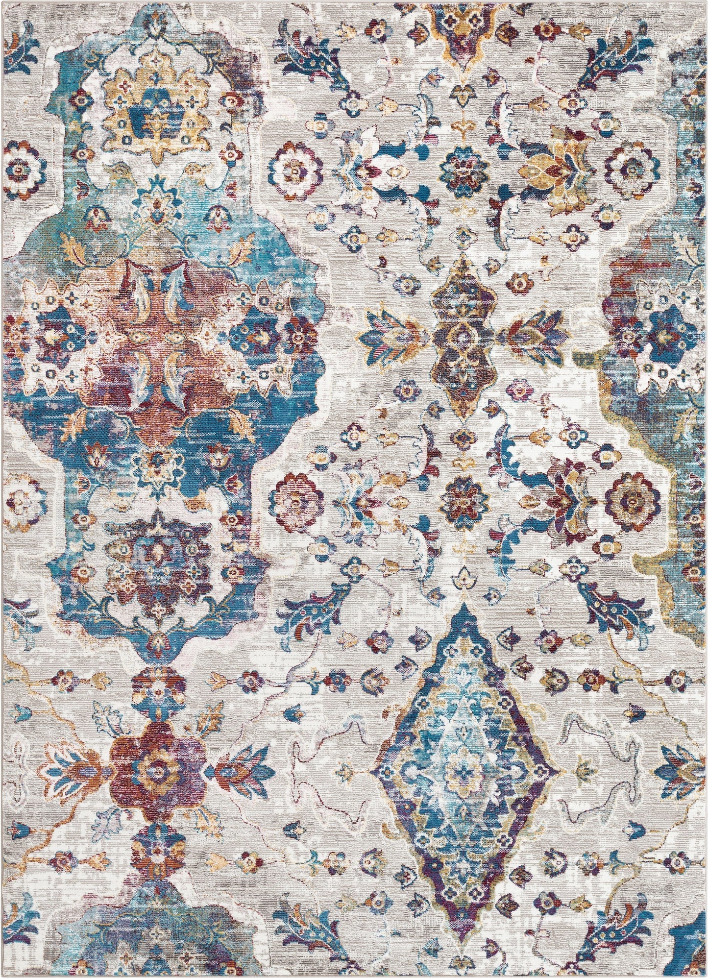 Paloma Vintage Bohemian Oriental Medallion Ivory Rug BL-52